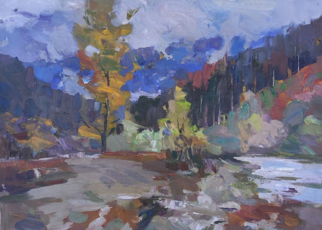 Oil painting On Synevyr Alex Ditriev: 116AD Painter: Alex Ditriev S?ze: 54x74 cm/21.3x29.1 inches Components: oil, canvas Original painting from our collection ERA: Short information: Alex was born on May 10, 1977 in the city of Nikolaev.
