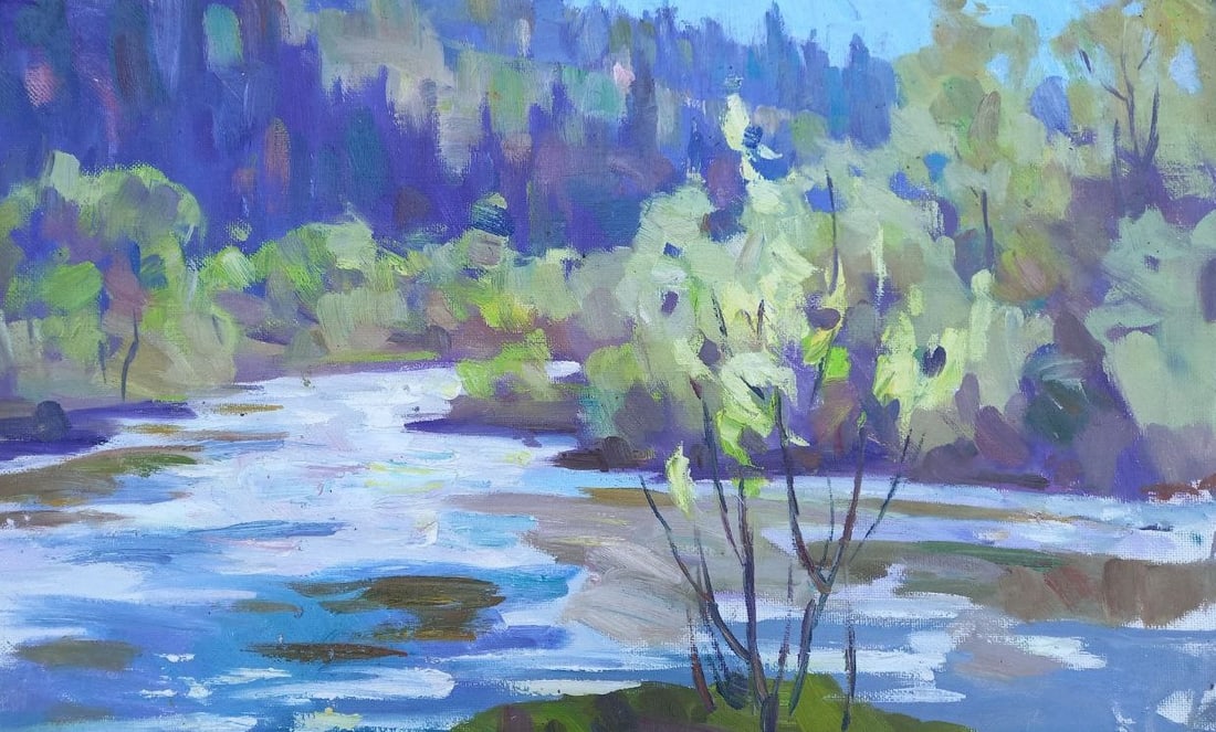 Oil painting Tysa. Kontrajur Alex Ditriev: 119AD Painter: Alex Ditriev S?ze: 66x42 cm/26.0x16.5 inches Components: oil, canvas Original painting from our collection ERA: Short information: Alex was born on May 10, 1977 in the city of