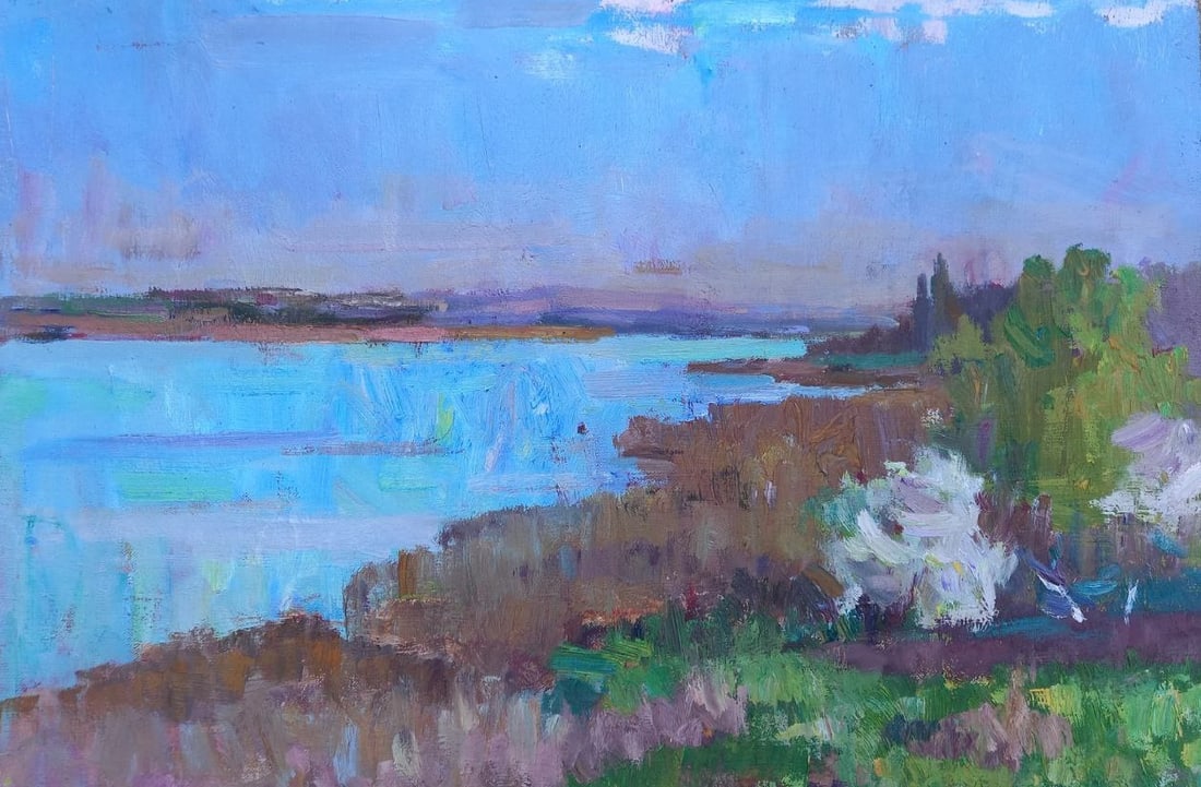Oil painting Light evening Alex Ditriev: 120AD Painter: Alex Ditriev S?ze: 58x39 cm/22.8x15.4 inches Components: oil, canvas Original painting from our collection ERA: Short information: Alex was born on May 10, 1977 in the city of Nikolaev.