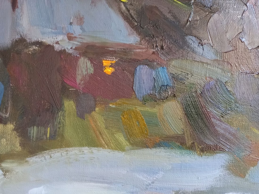 Oil painting Winter evening Alex Ditriev - 4