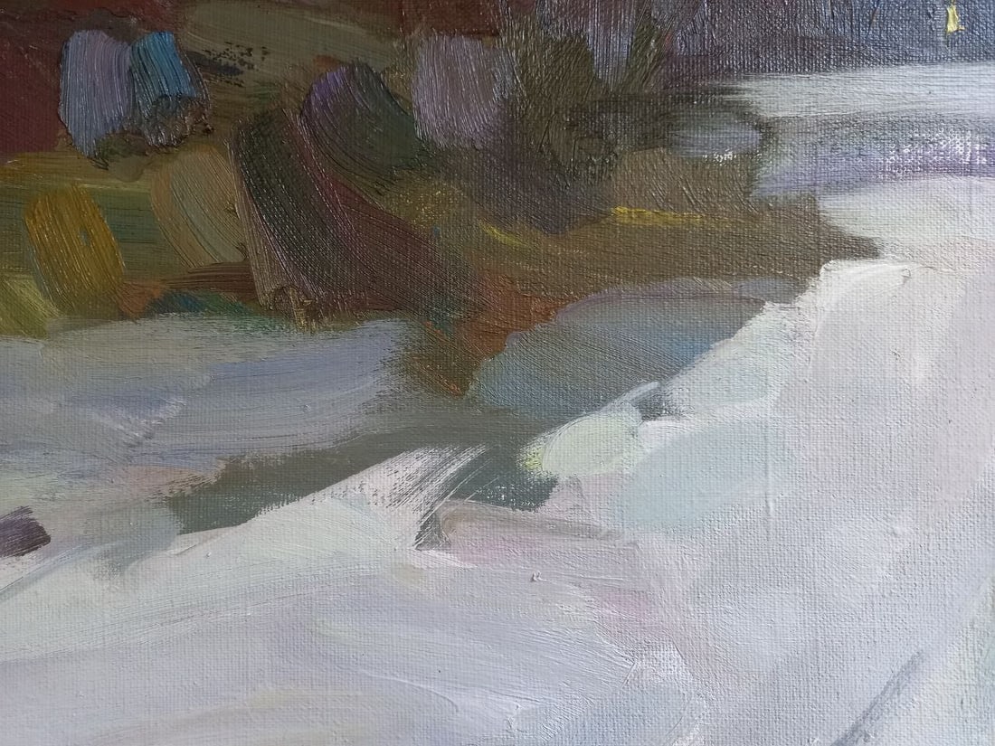 Oil painting Winter evening Alex Ditriev - 5