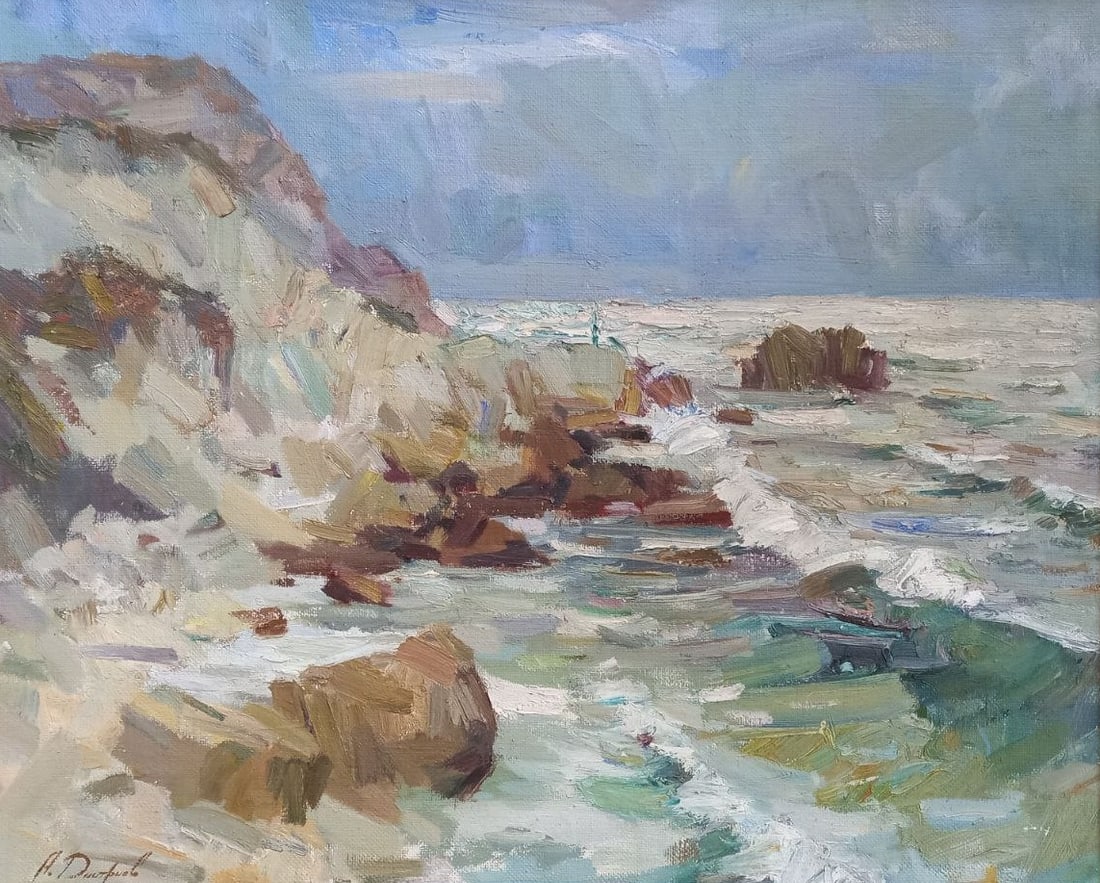 Oil painting Cloudy Dzhangul Alex Ditriev: 133AD Painter: Alex Ditriev S?ze: 80x65 cm/31.5x25.6 inches Components: oil, canvas Original painting from our collection ERA: Short information: Alex was born on May 10, 1977 in the city of Nikolaev.