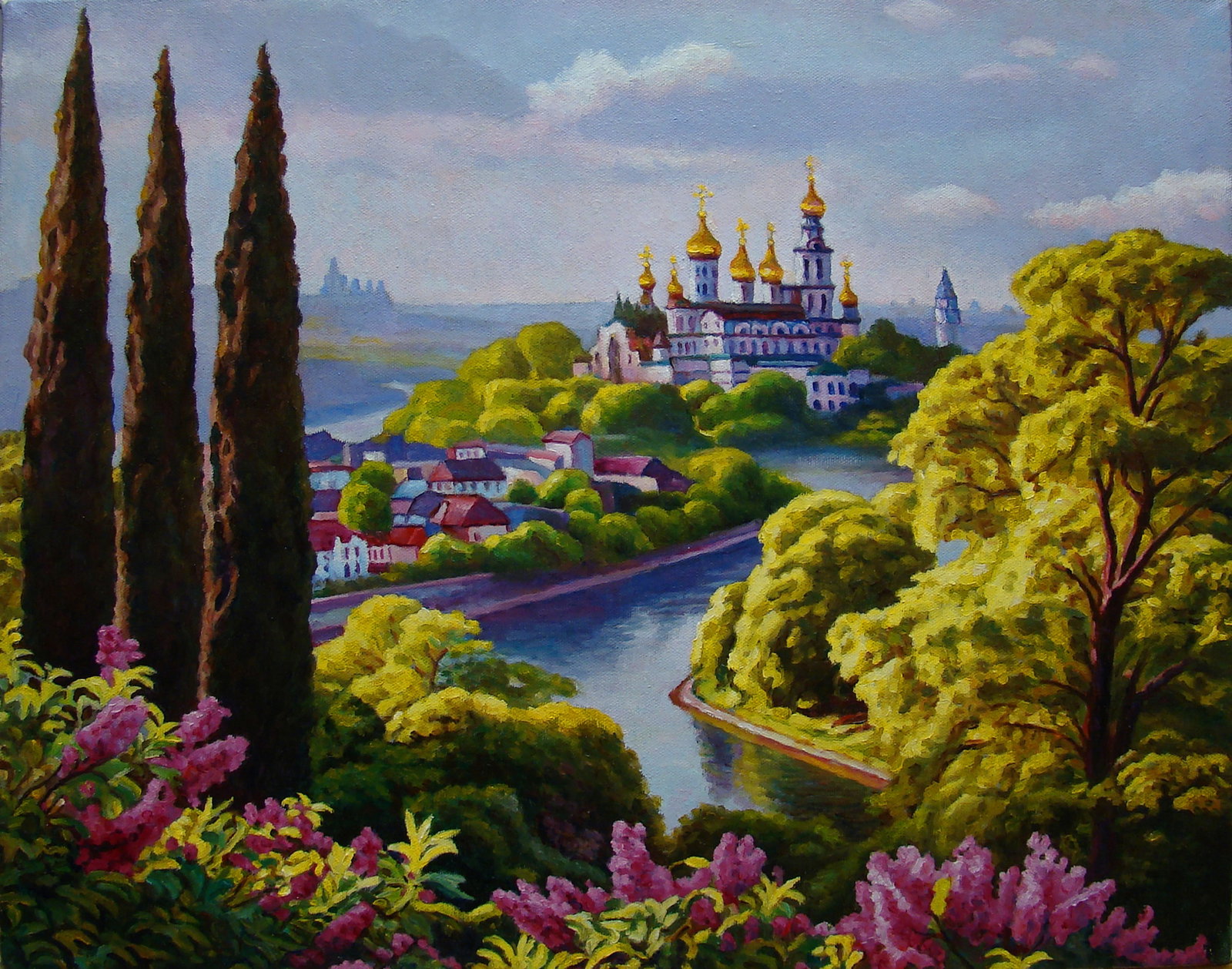 Oil painting Landscape Botanical garden Valerii B: 55Butk Painter: Valerii B S?ze: 40x50 cm/ 15.74x19.68 inches Components: oil, canvas Original painting from our collection ERA: Short information: Valery Hryhorovych Budko (1946). Born and raised in t