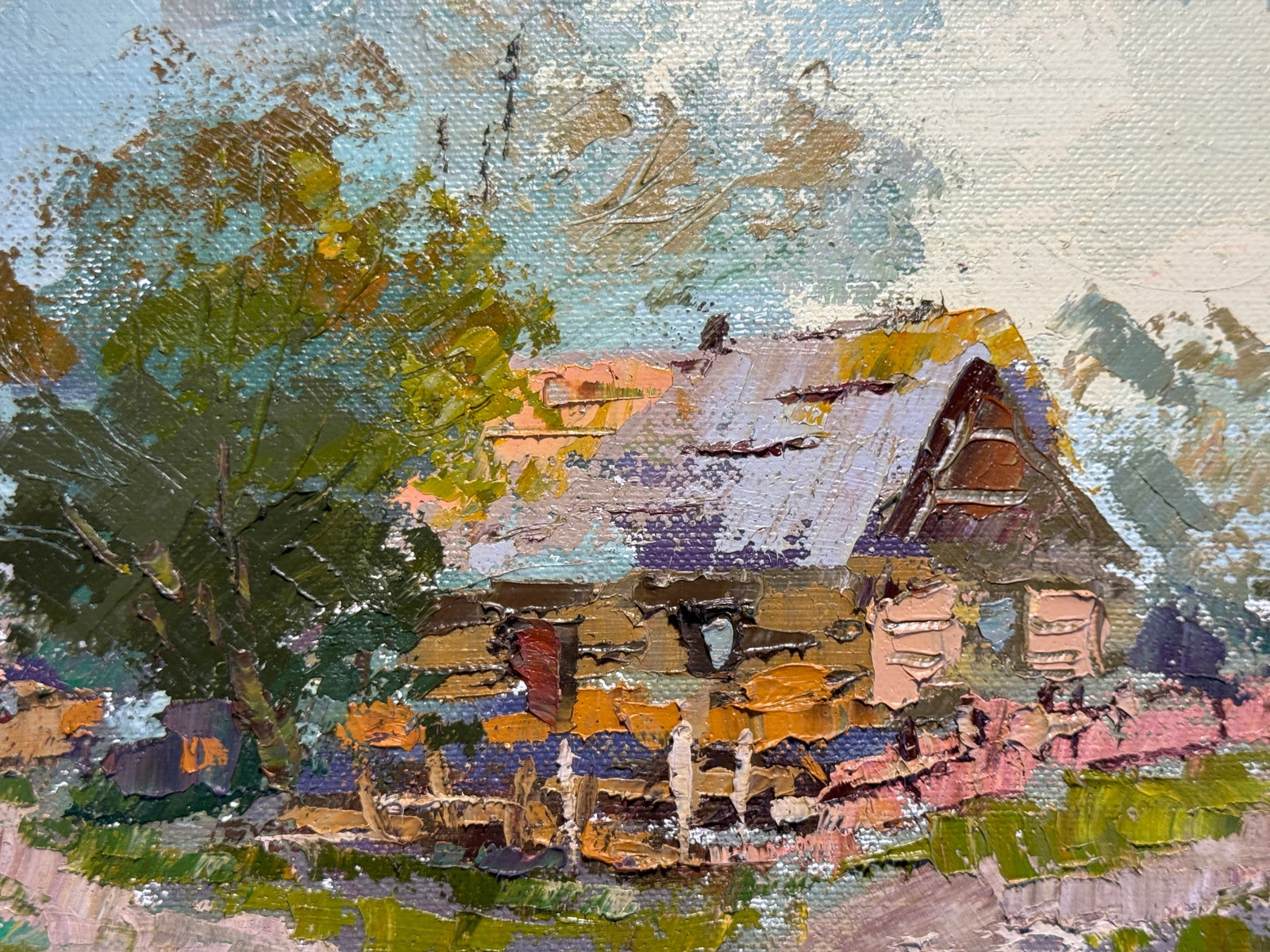 Oil painting with frame An old house K. Leonid - 2