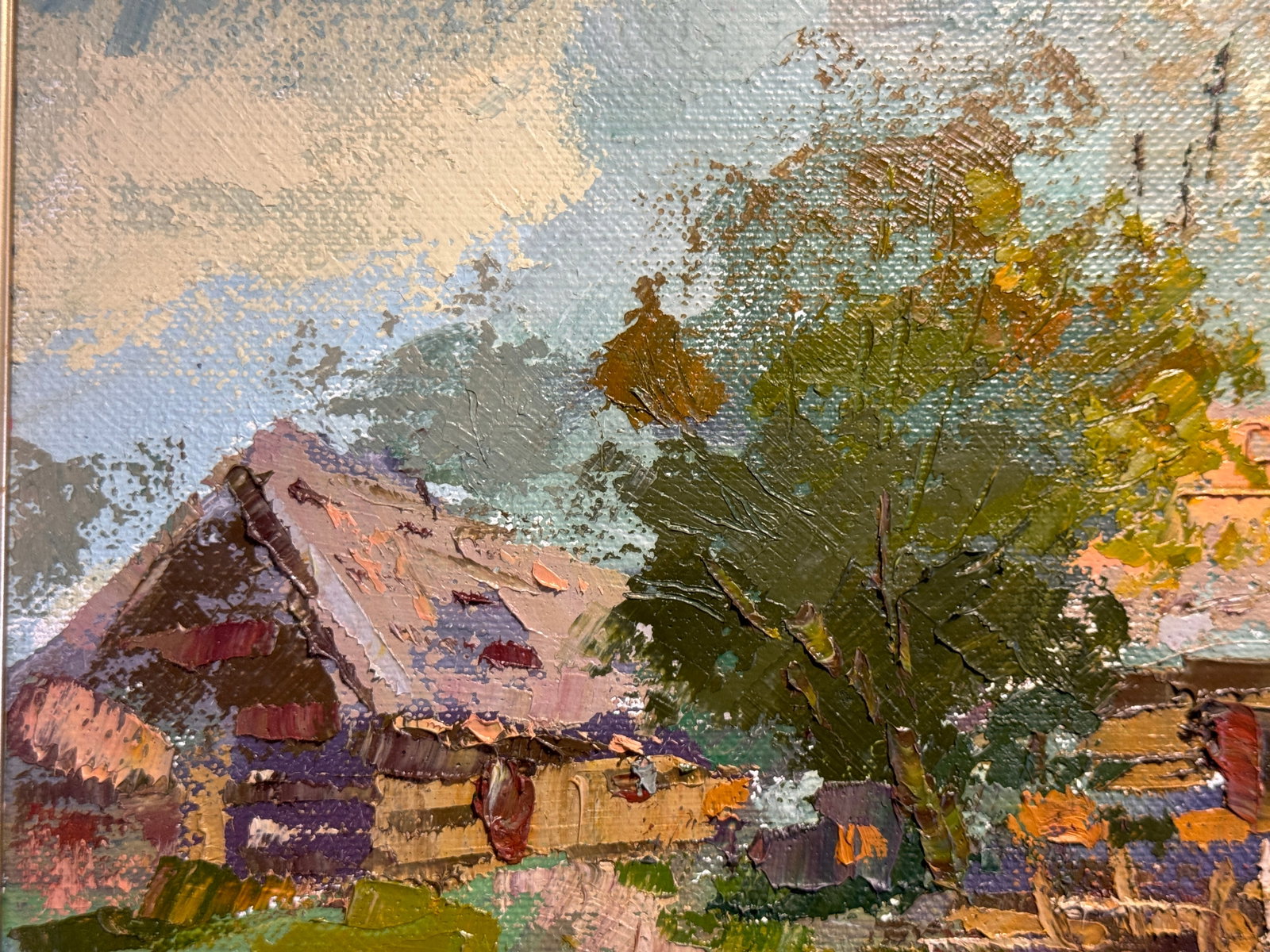 Oil painting with frame An old house K. Leonid - 4