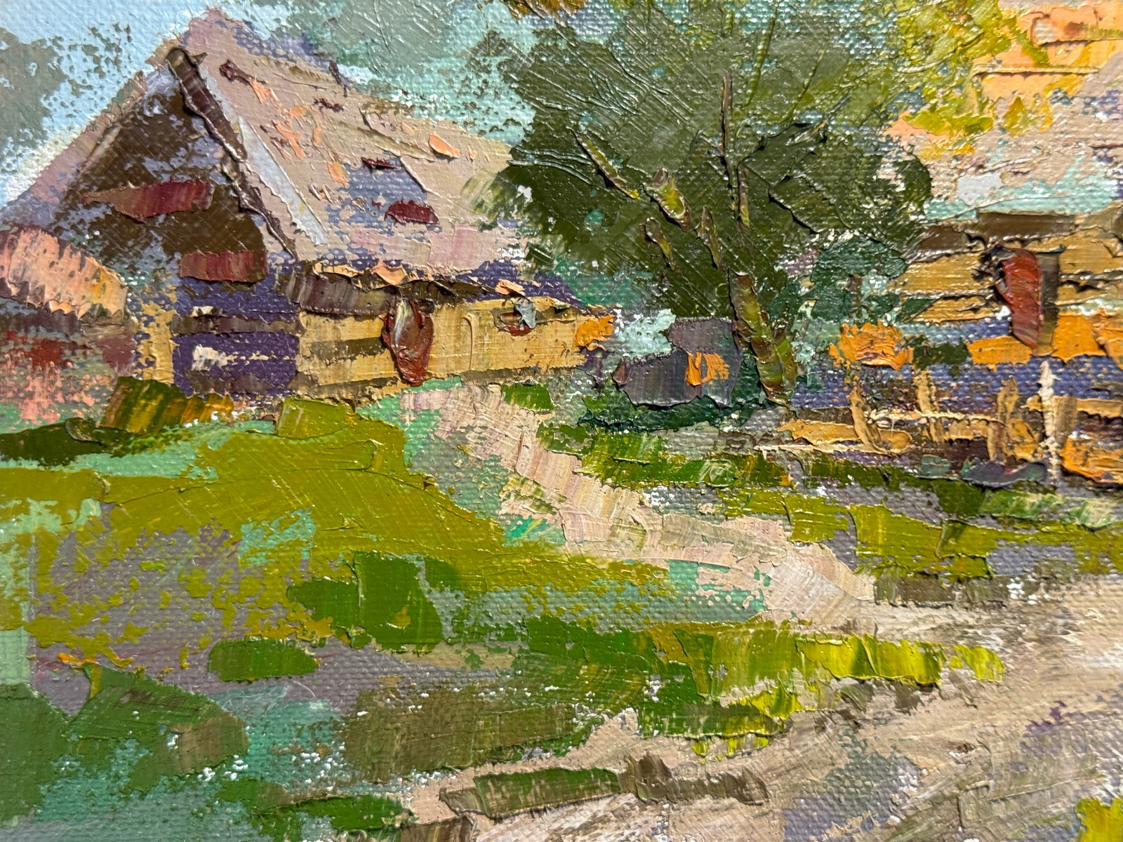 Oil painting with frame An old house K. Leonid - 5