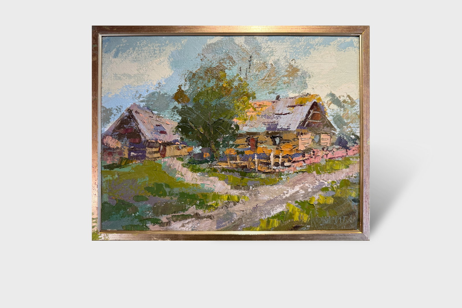 Oil painting with frame An old house K. Leonid - 7
