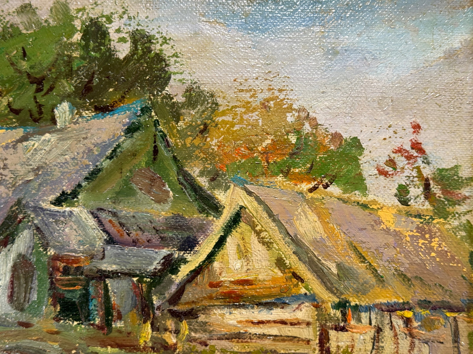 Oil painting with frame An old house K. Leonid - 2