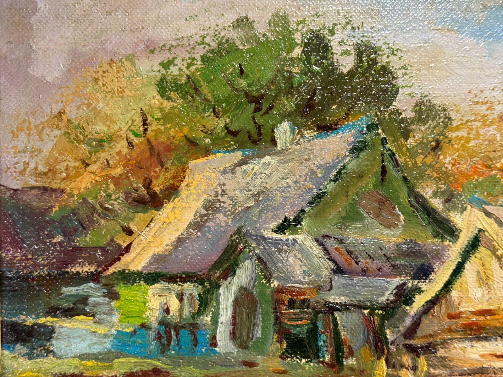 Oil painting with frame An old house K. Leonid - 3
