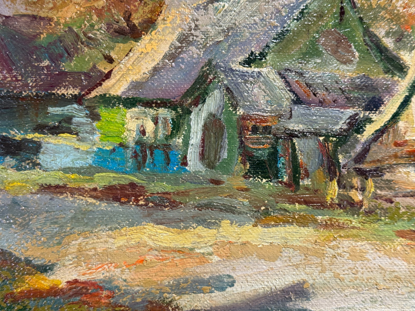 Oil painting with frame An old house K. Leonid - 4