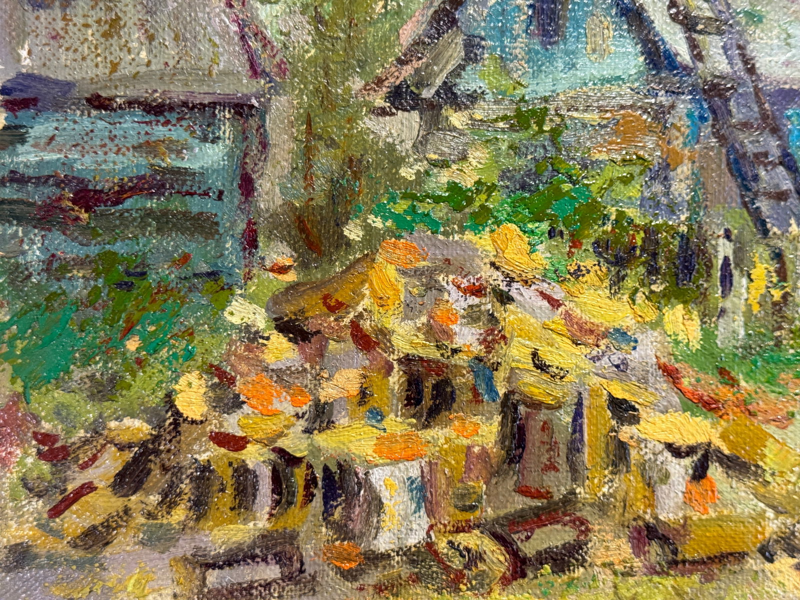 Oil painting with frame An old house K. Leonid - 5