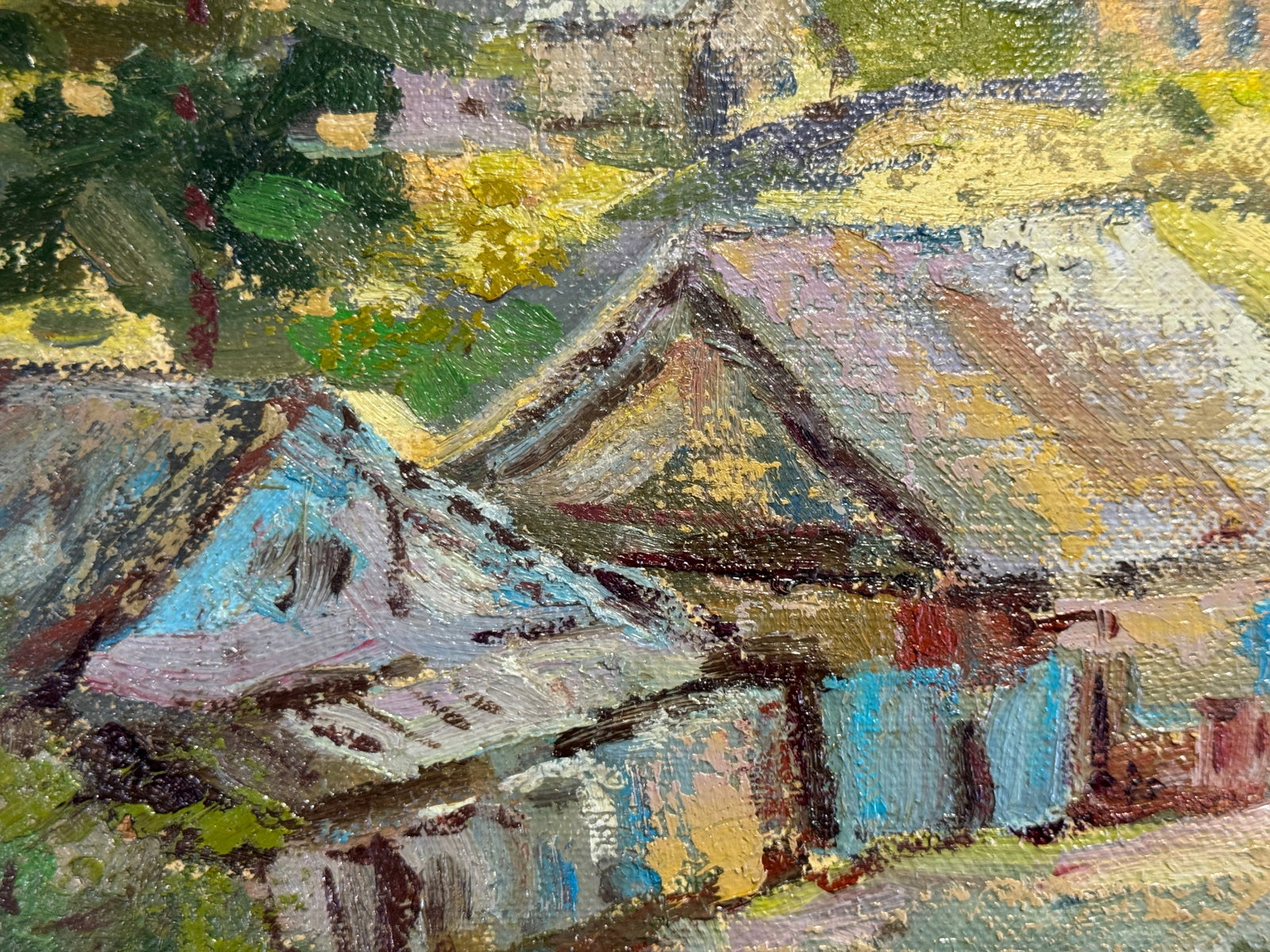 Oil painting with frame Village K. Leonid - 5