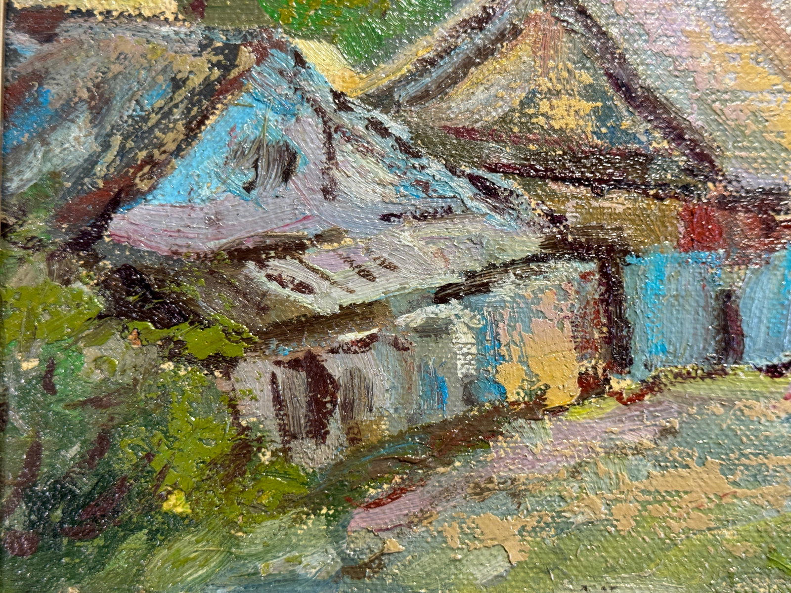 Oil painting with frame Village K. Leonid - 6