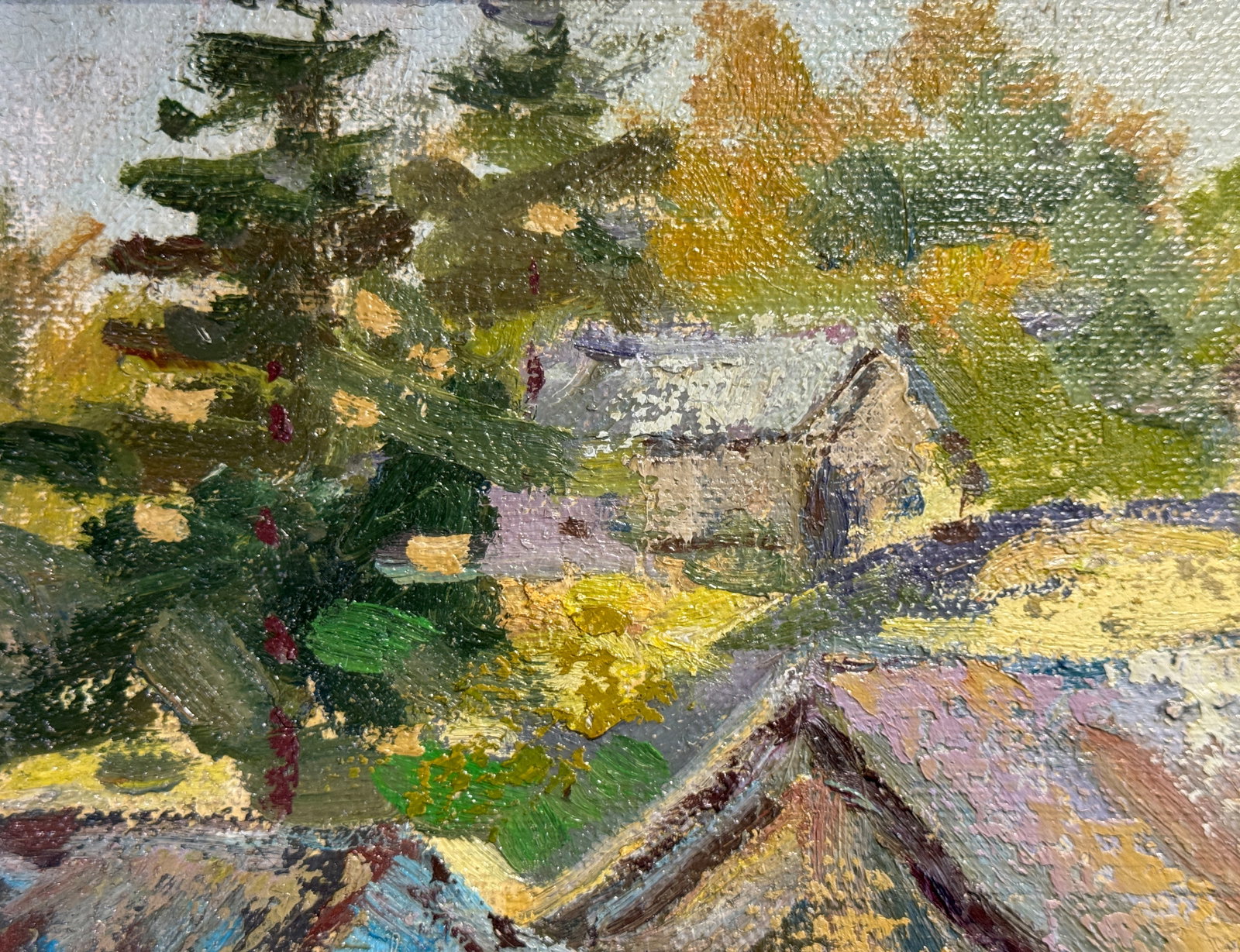 Oil painting with frame Village K. Leonid - 7