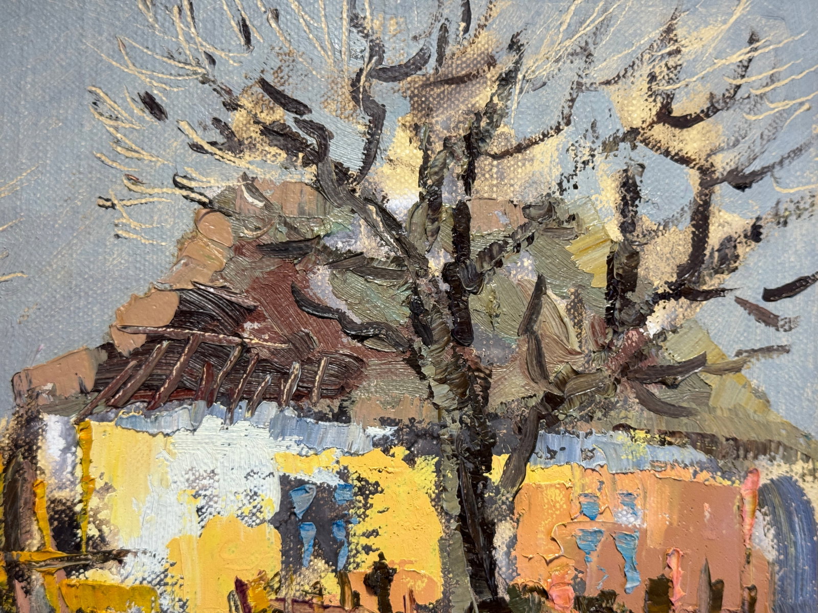 Oil painting with frame An old house K. Leonid - 3