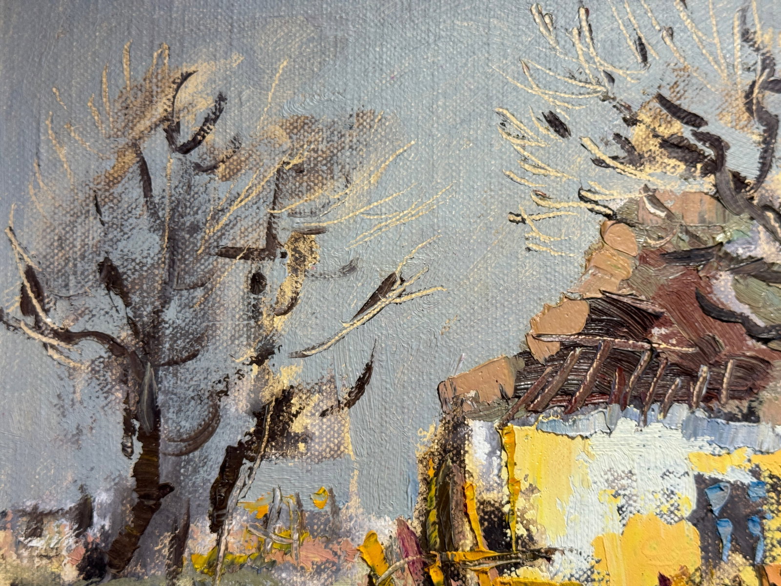 Oil painting with frame An old house K. Leonid - 4