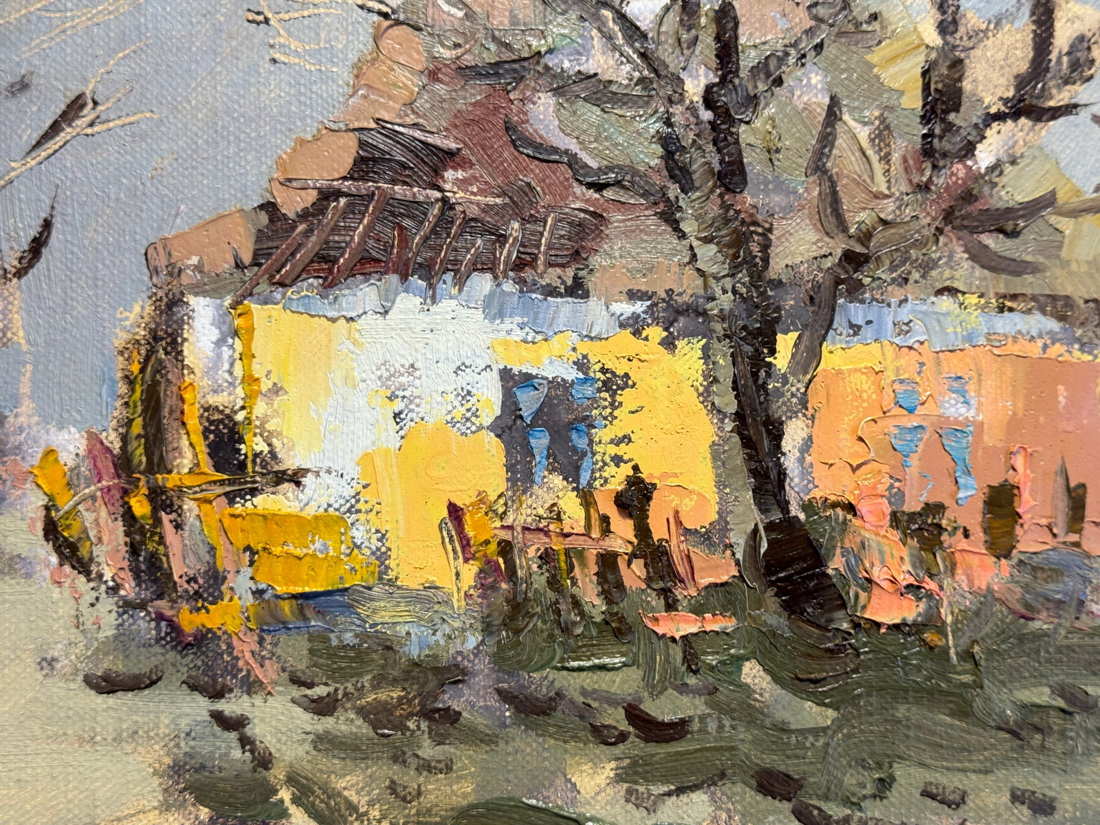 Oil painting with frame An old house K. Leonid - 6
