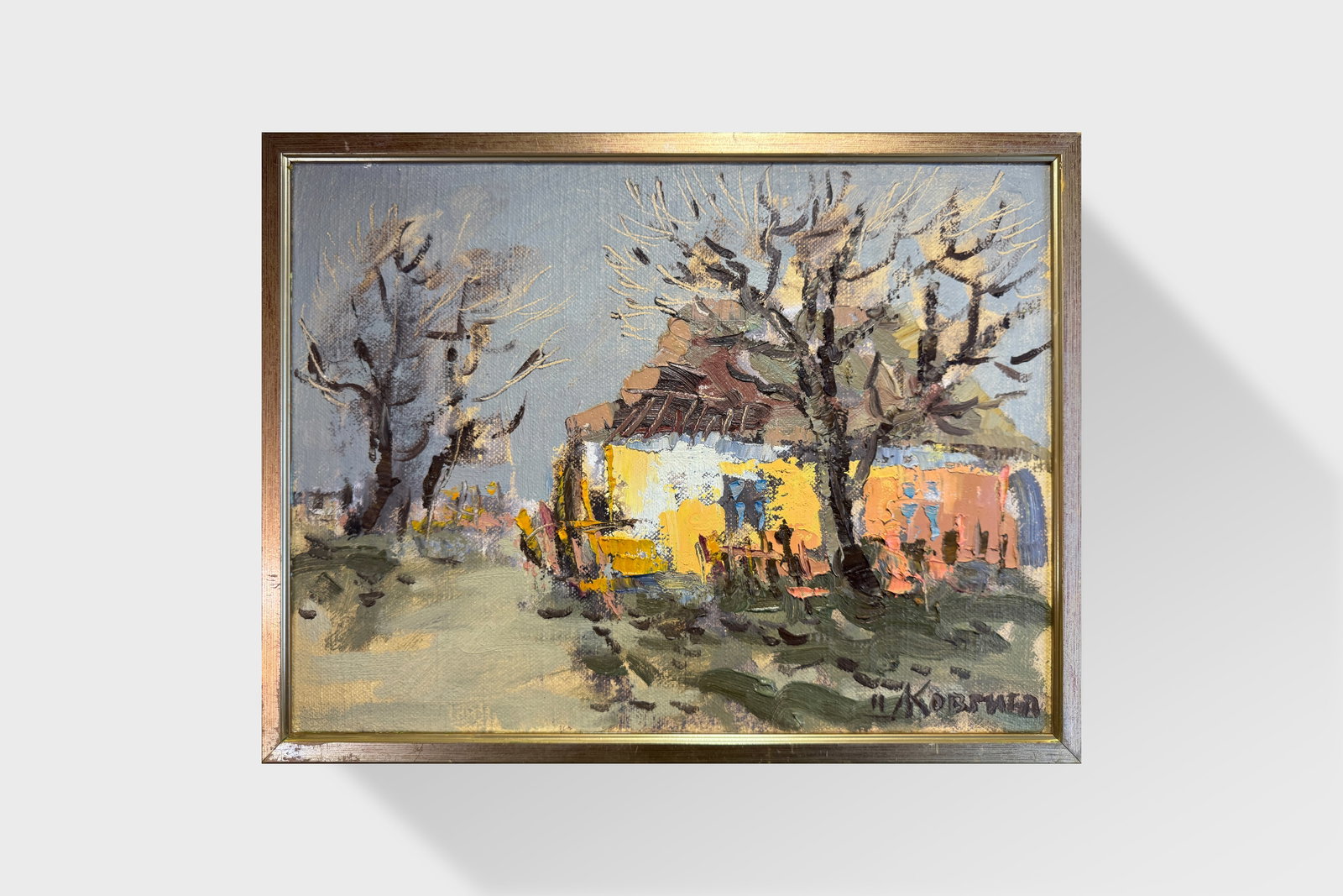 Oil painting with frame An old house K. Leonid - 8
