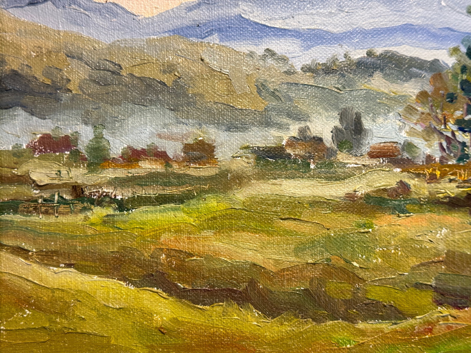 Oil painting with frame Carpathian mountain resort K. Leonid - 4