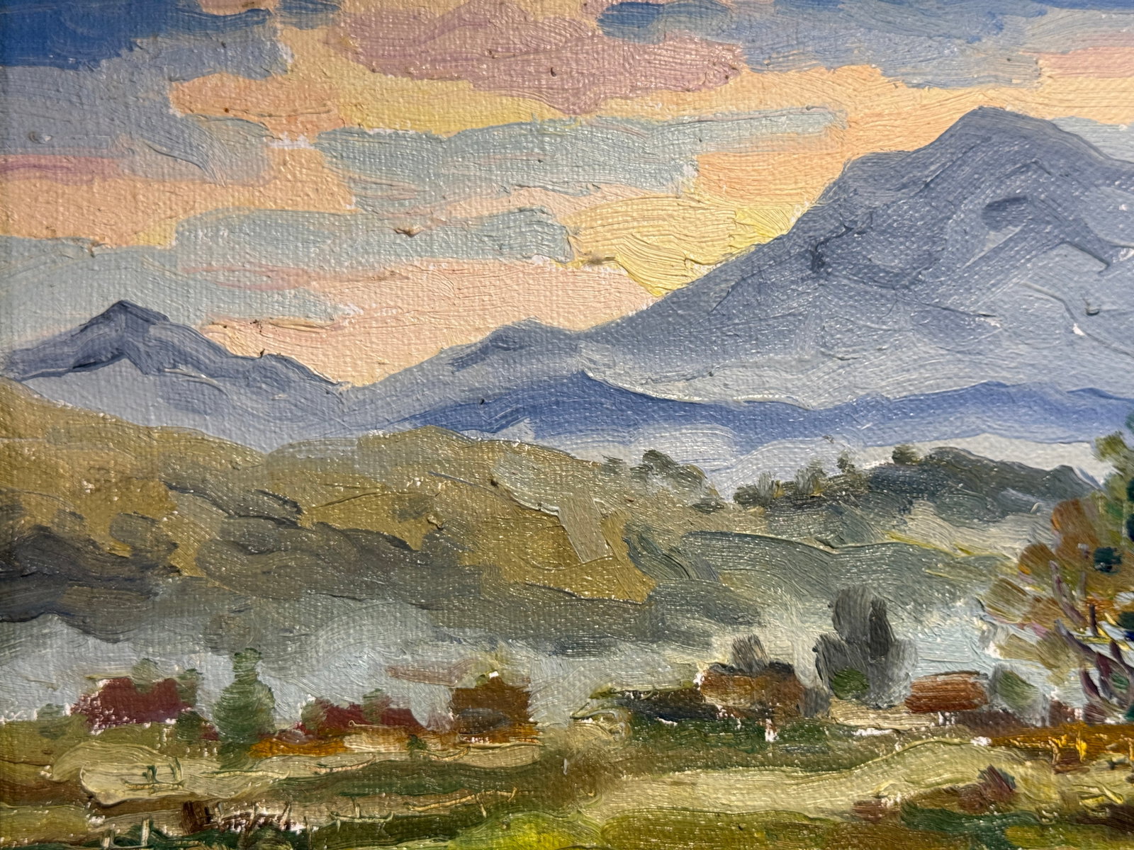 Oil painting with frame Carpathian mountain resort K. Leonid - 5