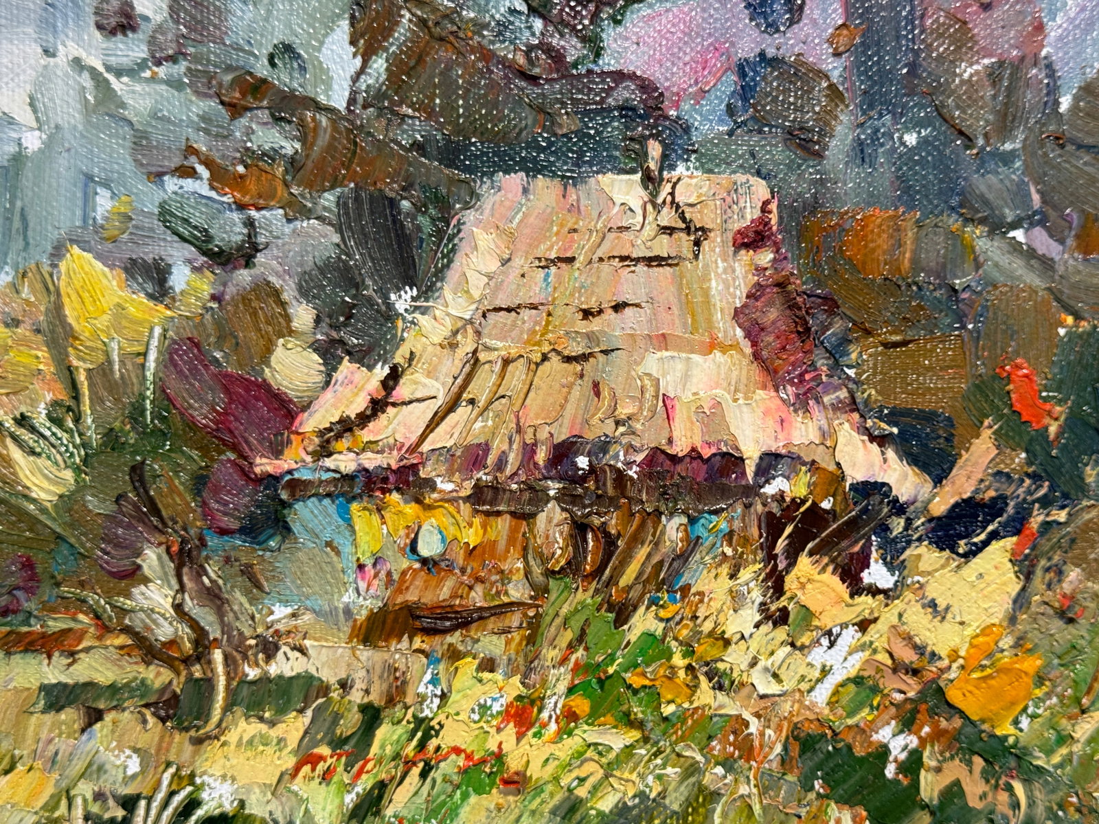 Oil painting with frame An old house K. Leonid - 6