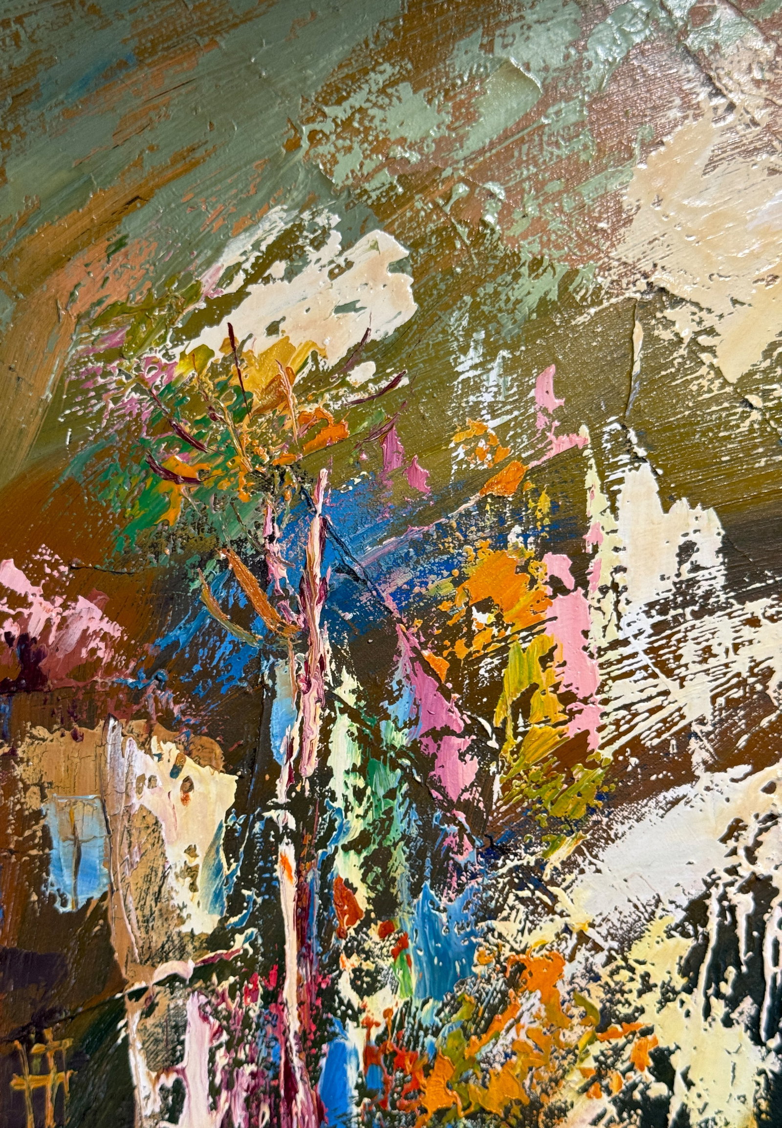 Abstract Oil painting with frame City K. Leonid - 3