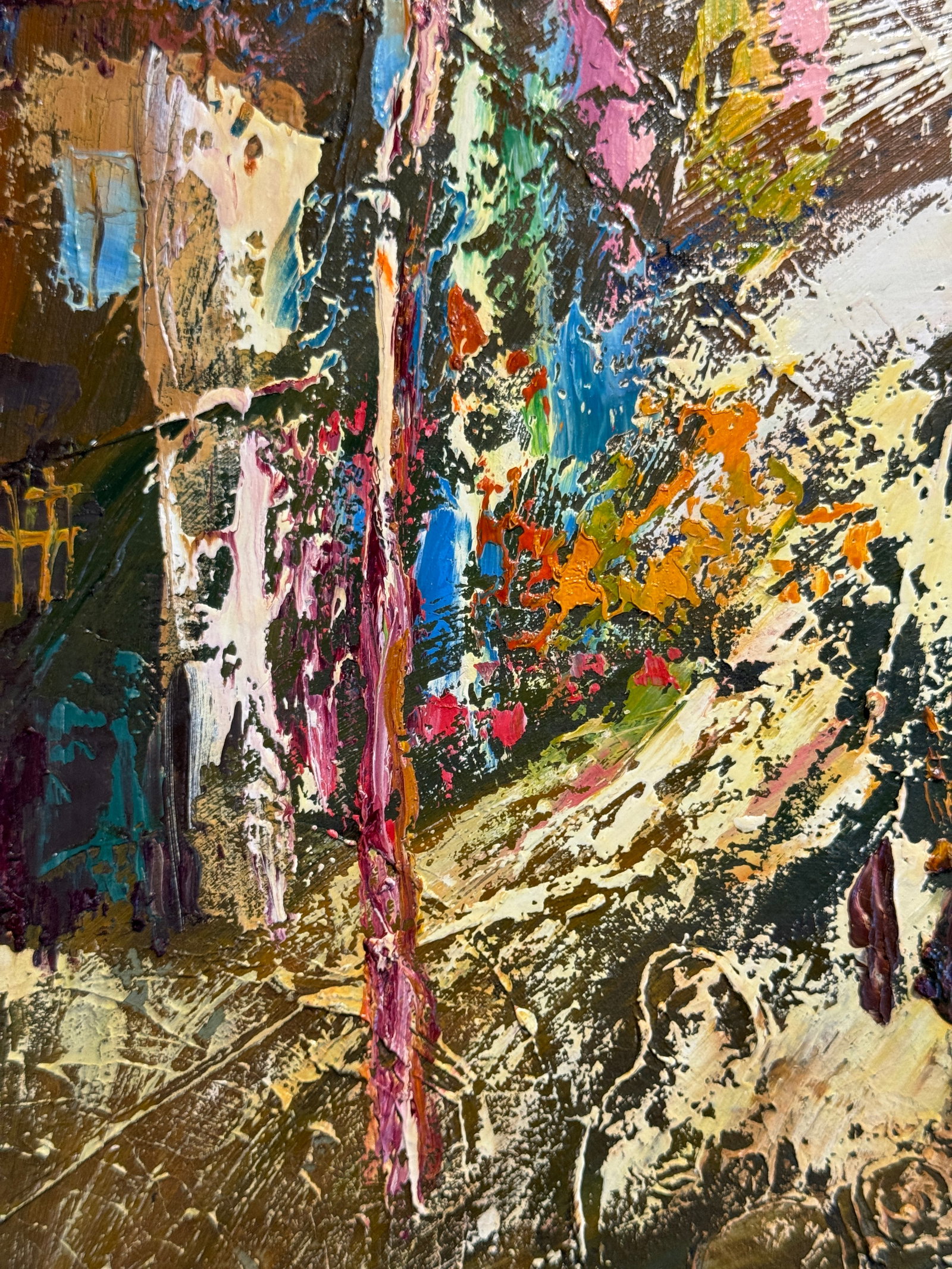 Abstract Oil painting with frame City K. Leonid - 7