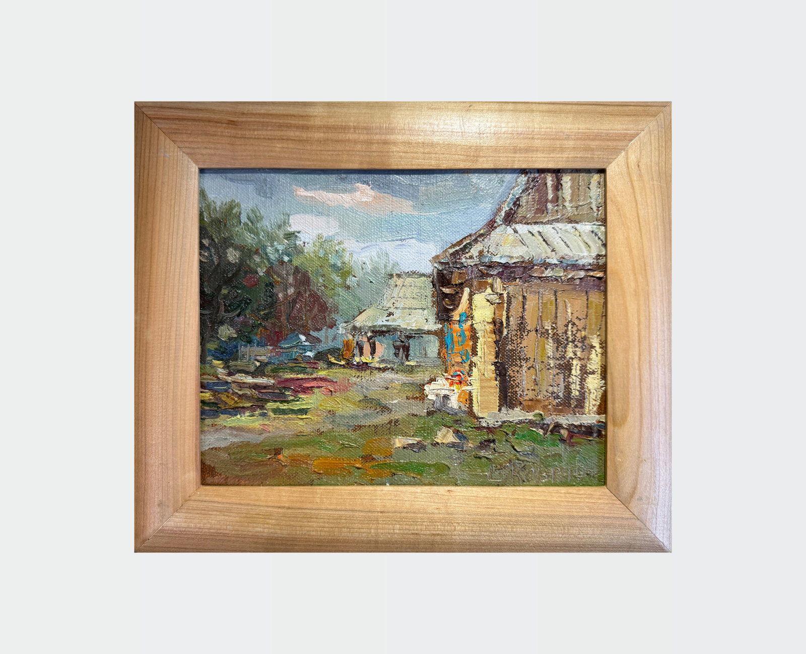 Oil painting with frame morning porch K. Leonid - 2