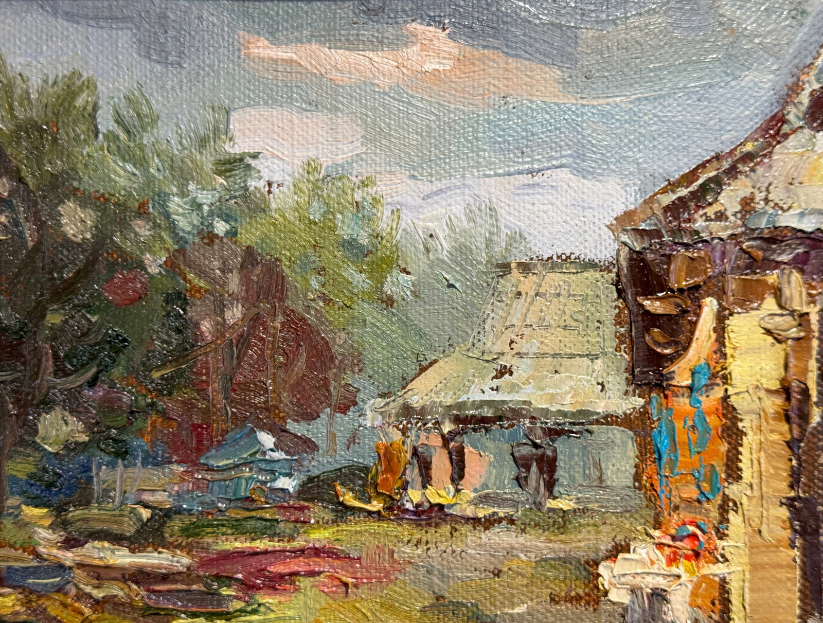 Oil painting with frame morning porch K. Leonid - 3