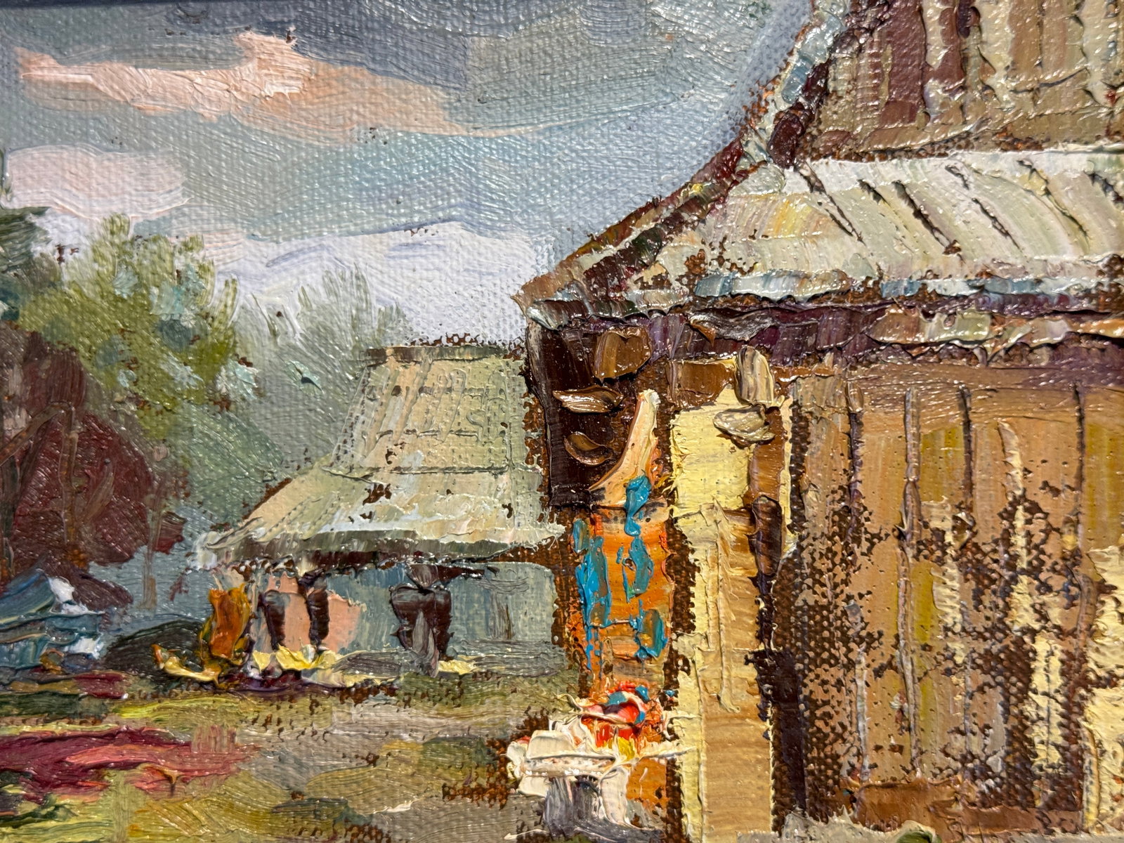 Oil painting with frame morning porch K. Leonid - 4
