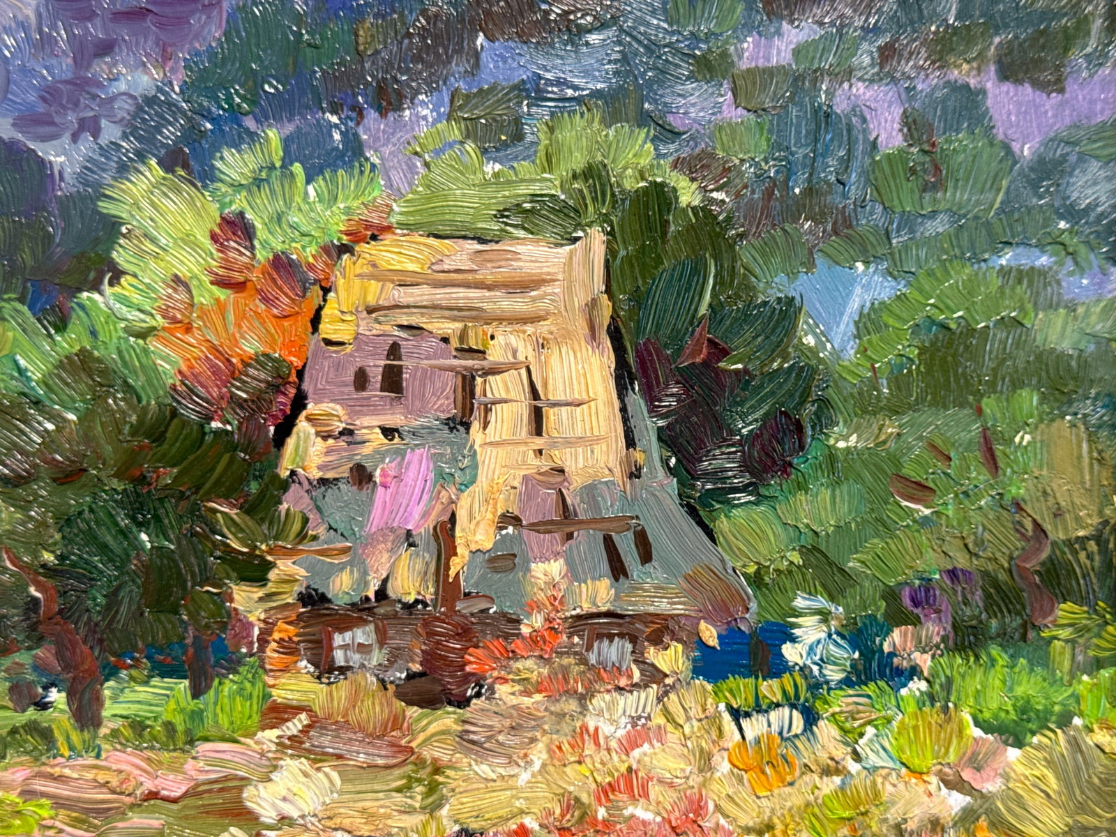 Oil painting with frame An old house K. Leonid - 4