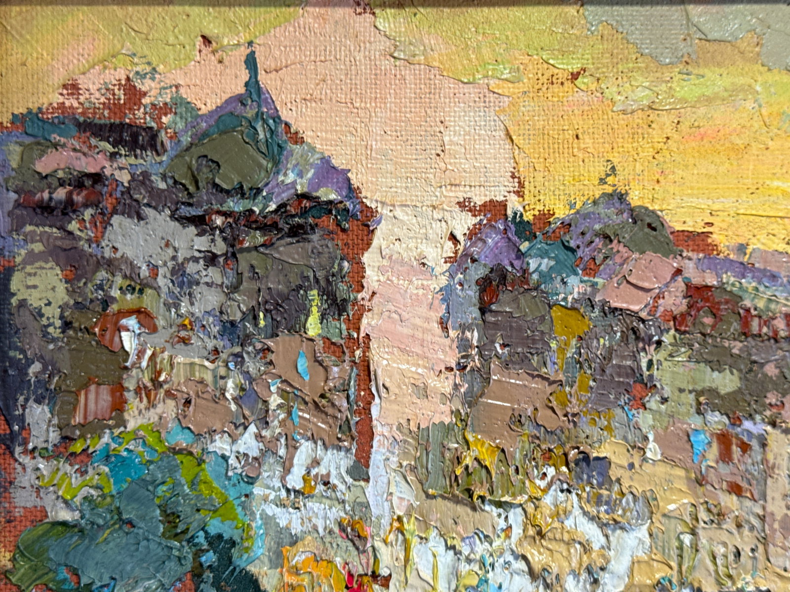 Oil painting with frame City K. Leonid - 2