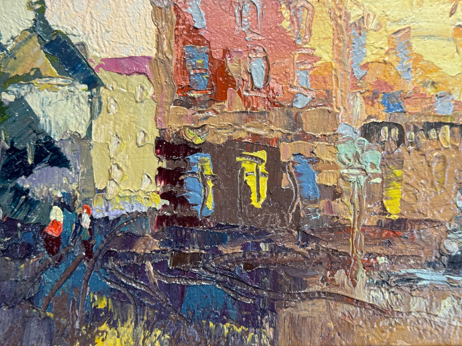 Oil painting with frame Lviv market square K. Leonid - 7