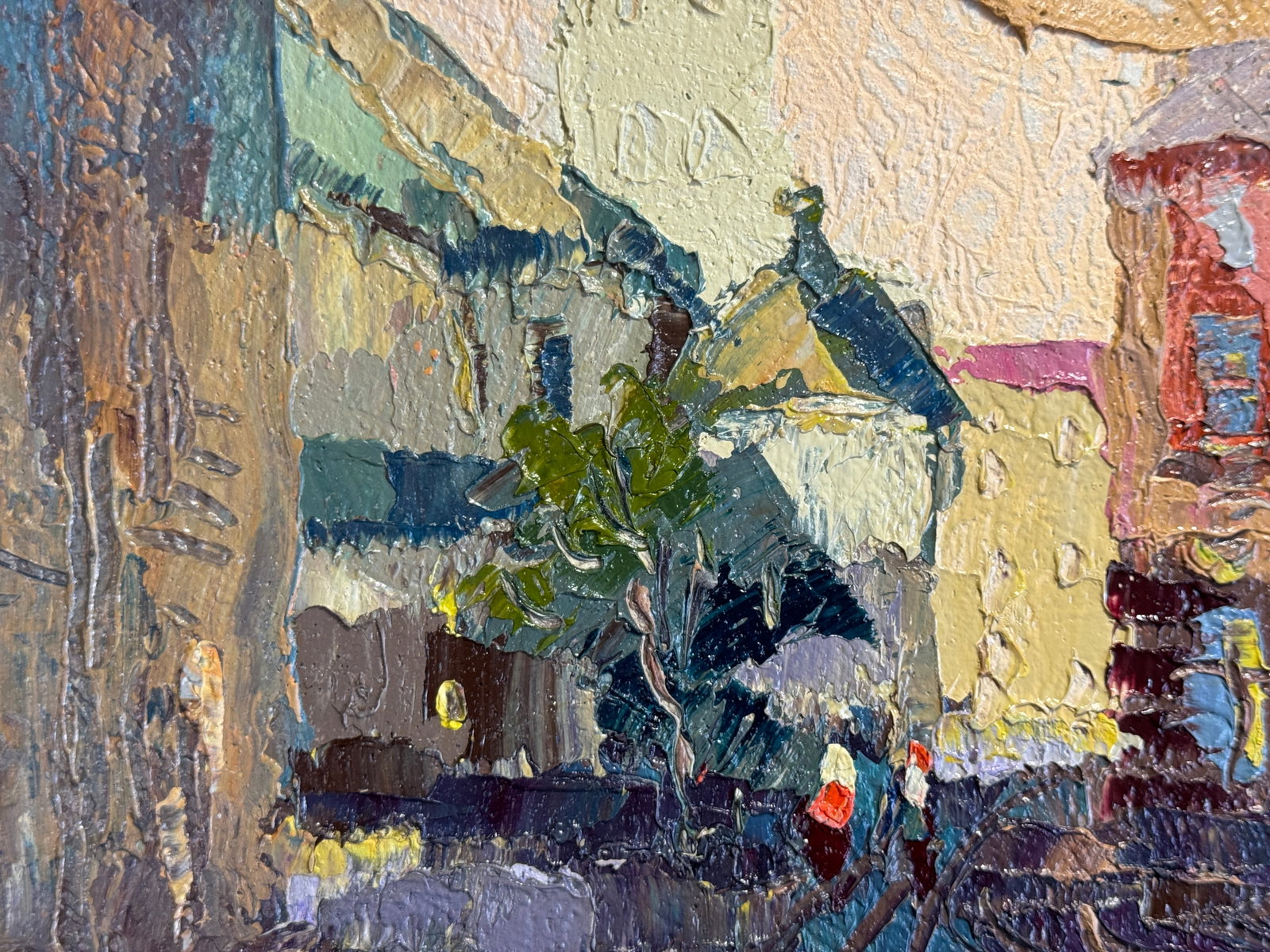 Oil painting with frame Lviv market square K. Leonid - 8