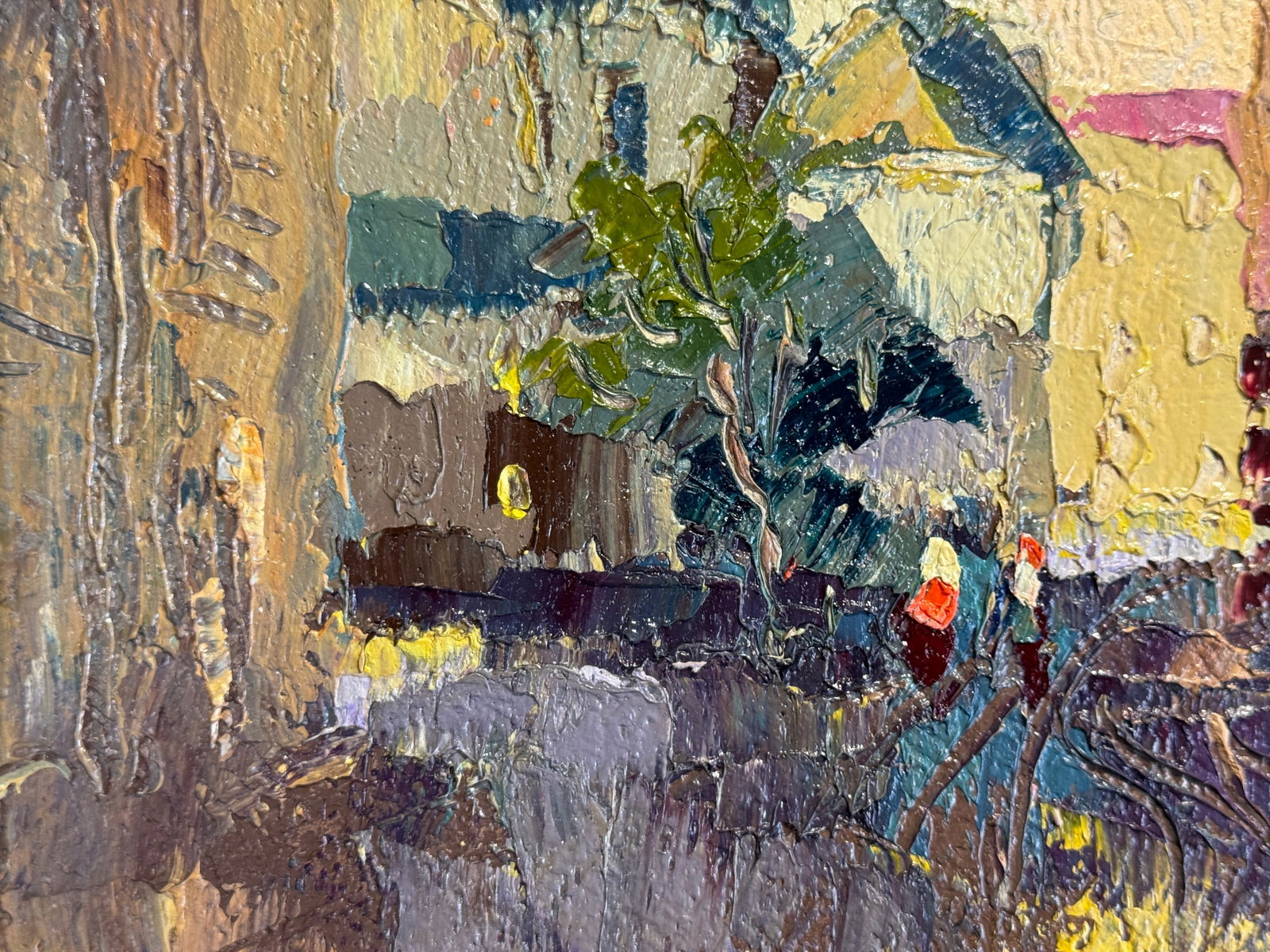 Oil painting with frame Lviv market square K. Leonid - 9