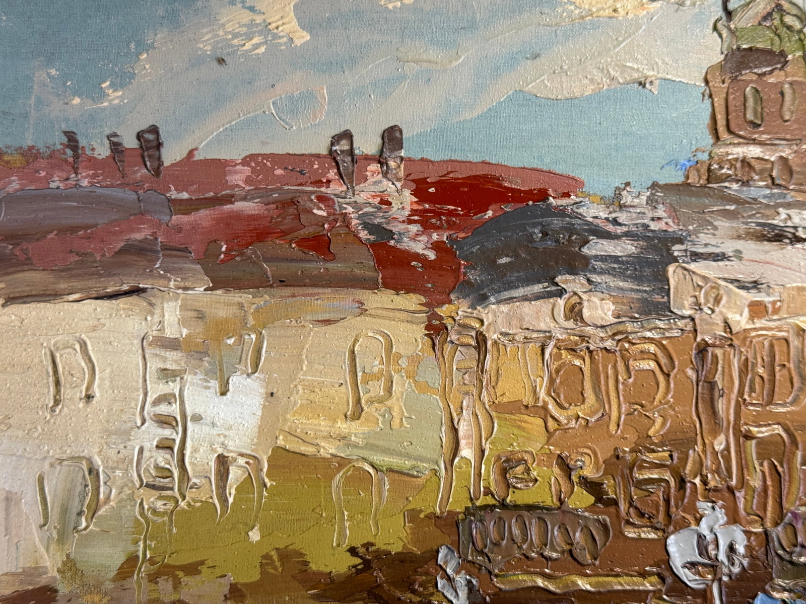 Oil painting with frame Lviv market square K. Leonid - 10