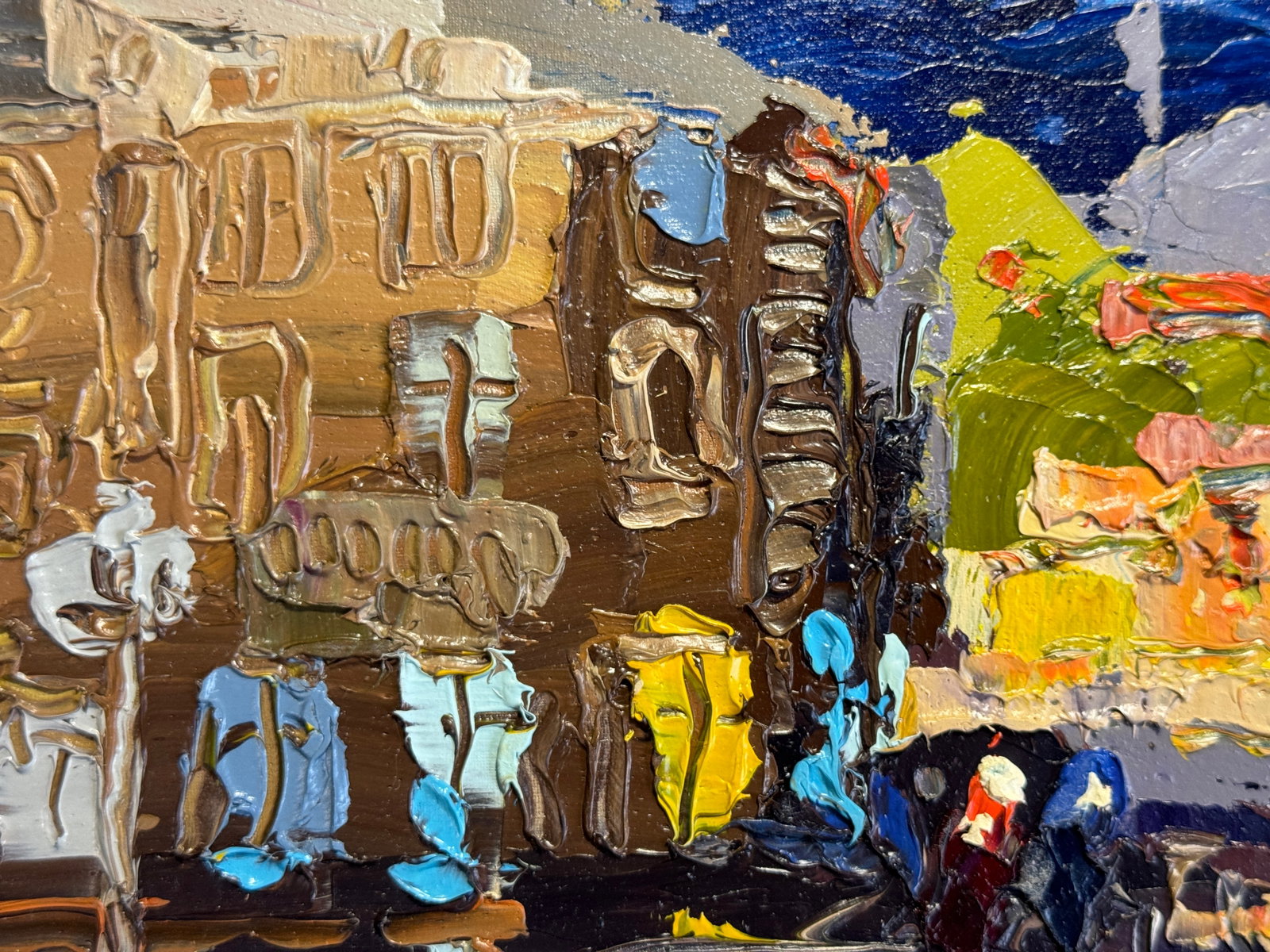 Oil painting with frame Lviv market square K. Leonid - 7