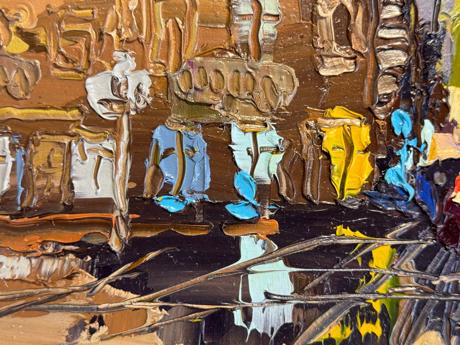 Oil painting with frame Lviv market square K. Leonid - 8