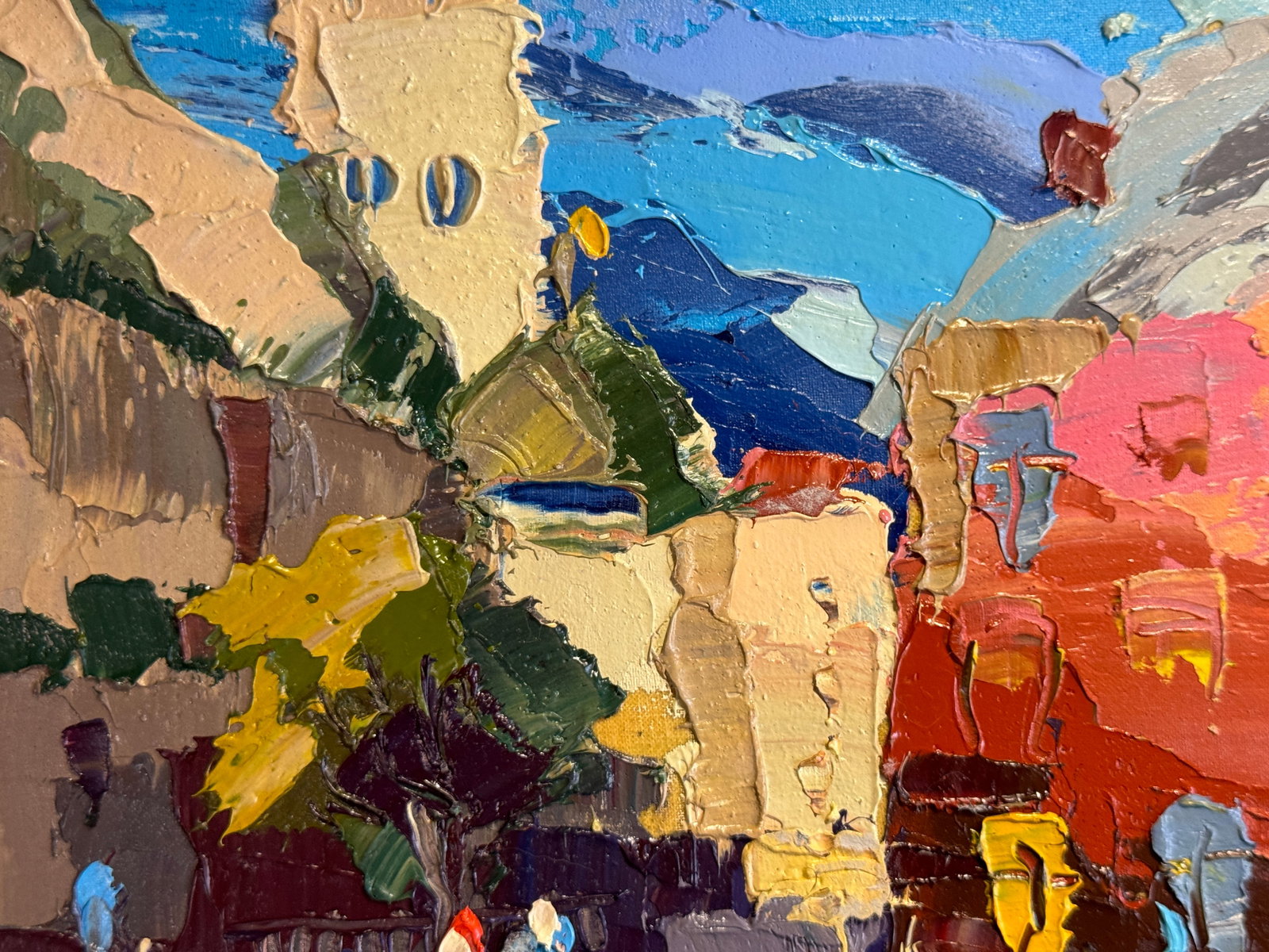 Oil painting with frame Lviv market square K. Leonid - 8