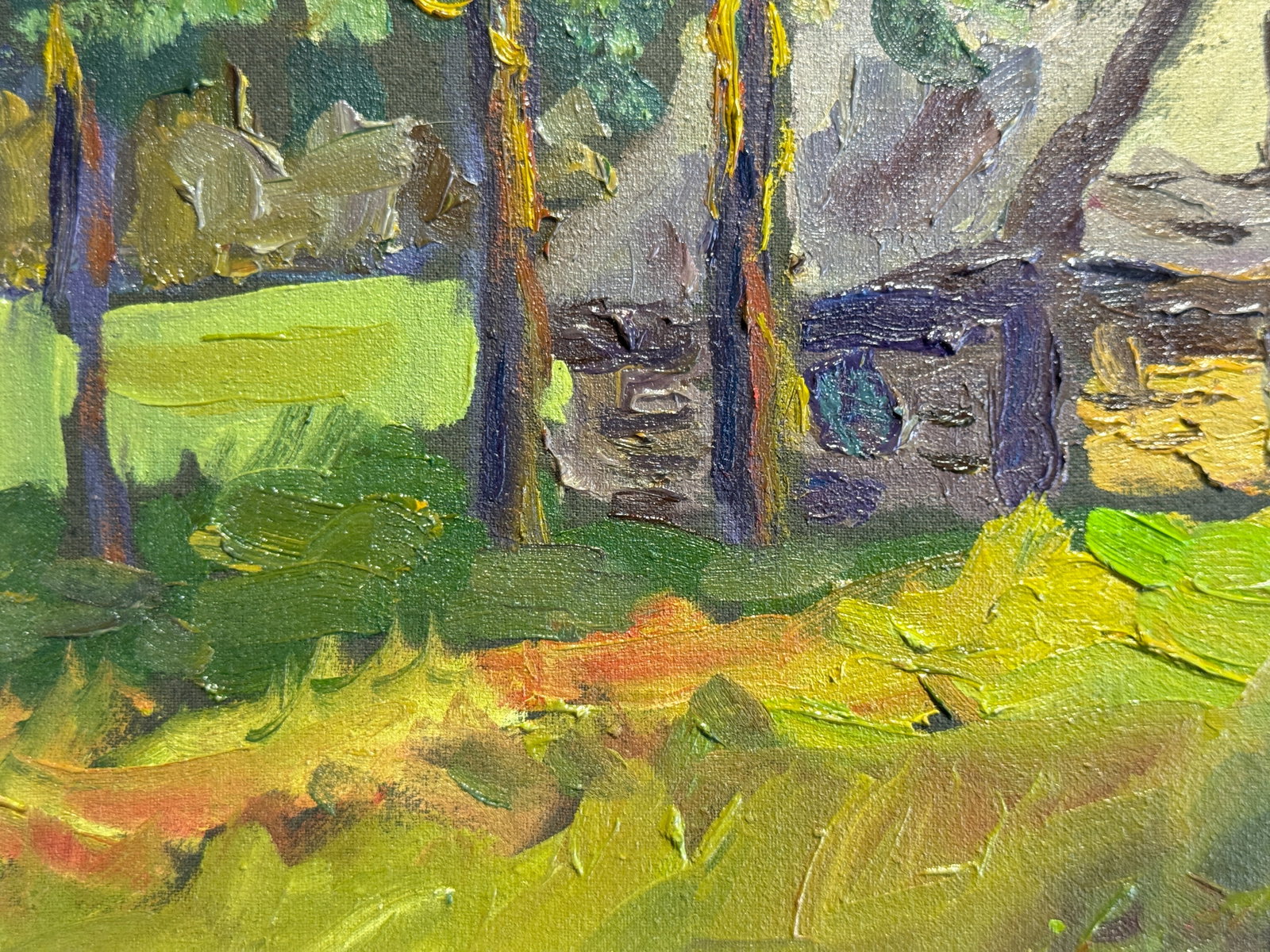 Oil painting with frame old house in the Carpathians K. Leonid - 6