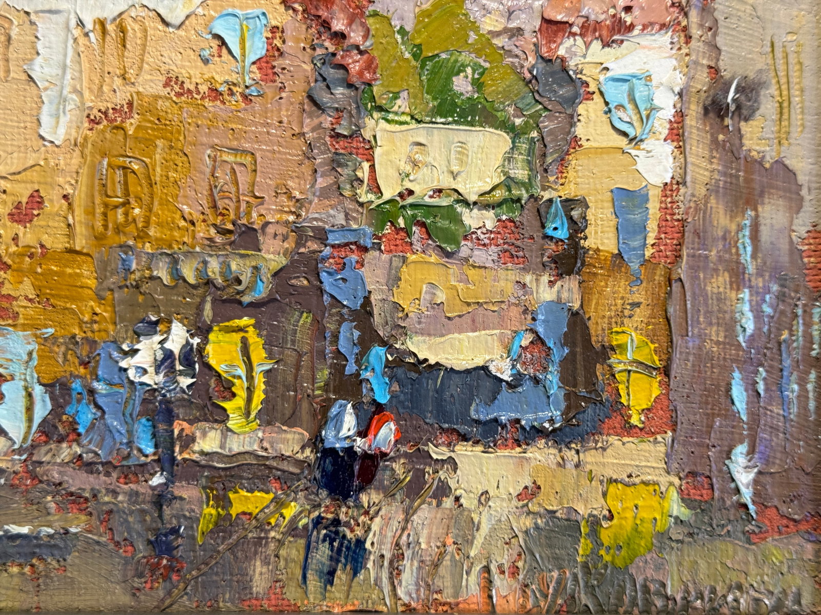 Oil painting with frame Lviv market square K. Leonid - 6