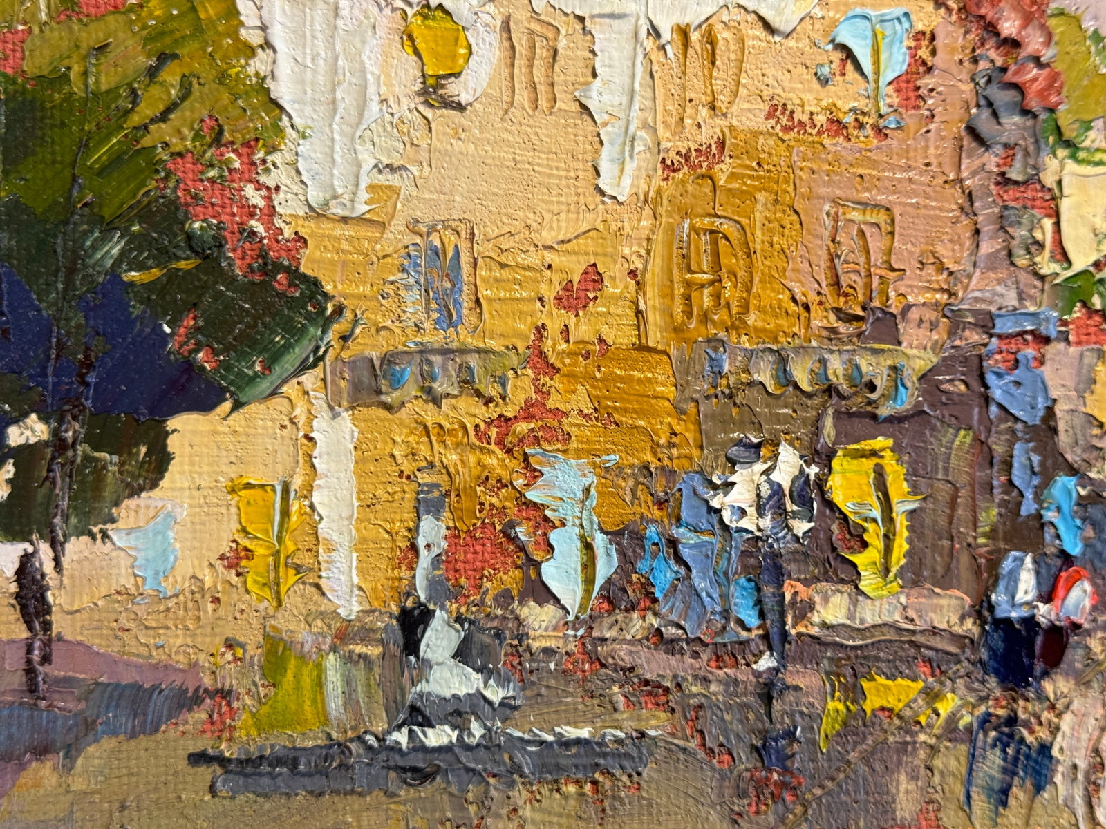 Oil painting with frame Lviv market square K. Leonid - 7