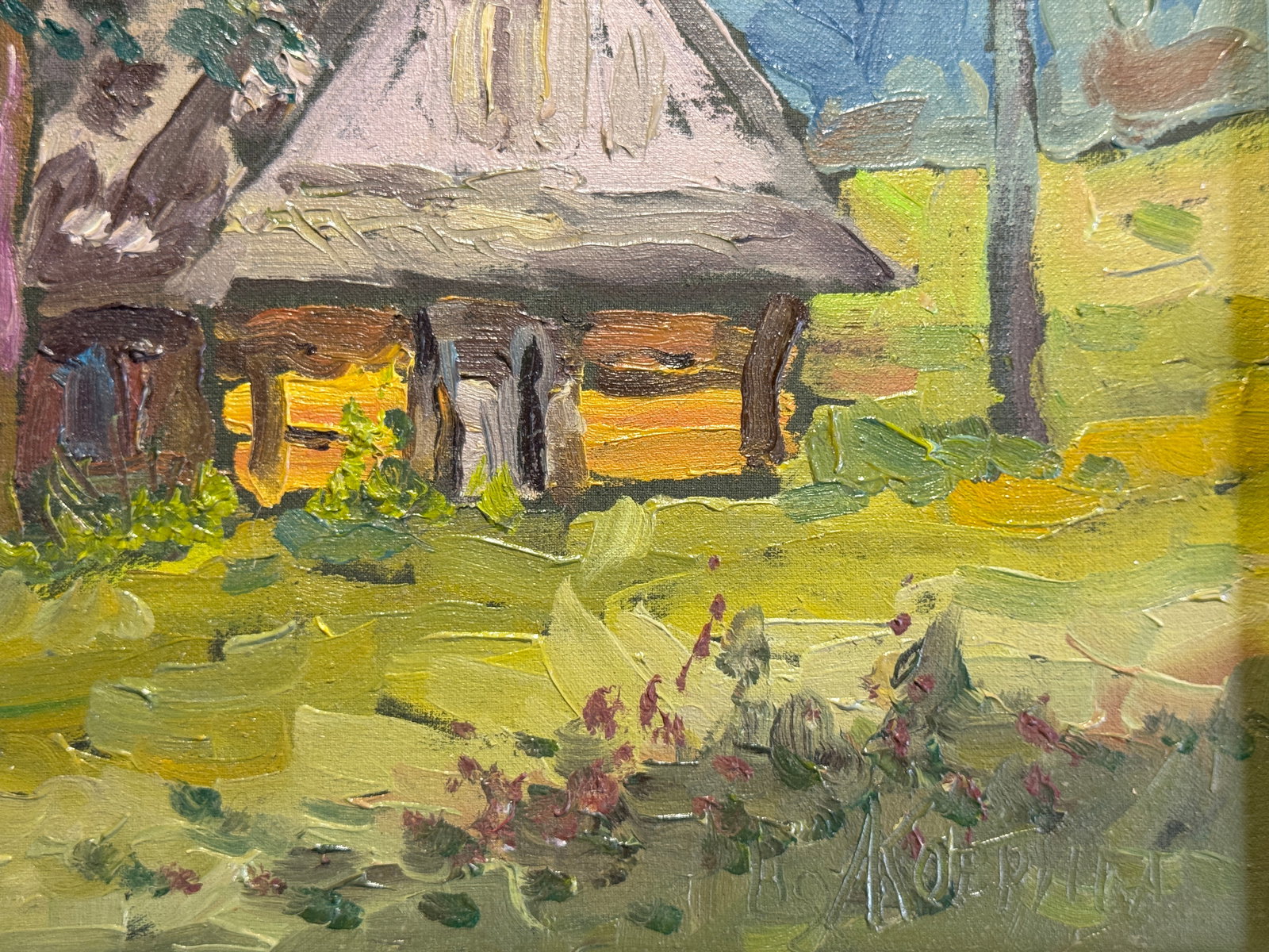 Oil painting with frame An old house K. Leonid - 5