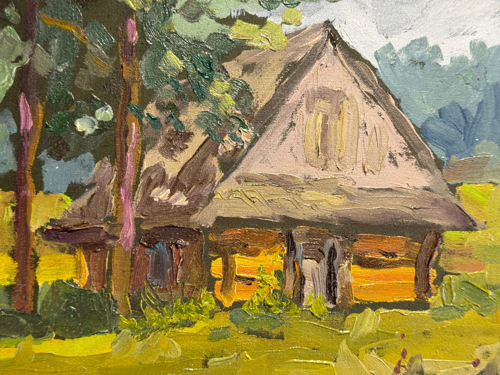 Oil painting with frame An old house K. Leonid - 6