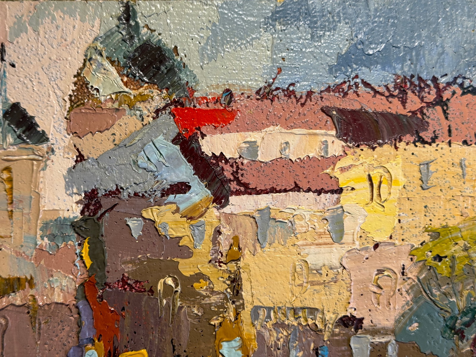 Oil painting with frame Lviv market square K. Leonid - 3
