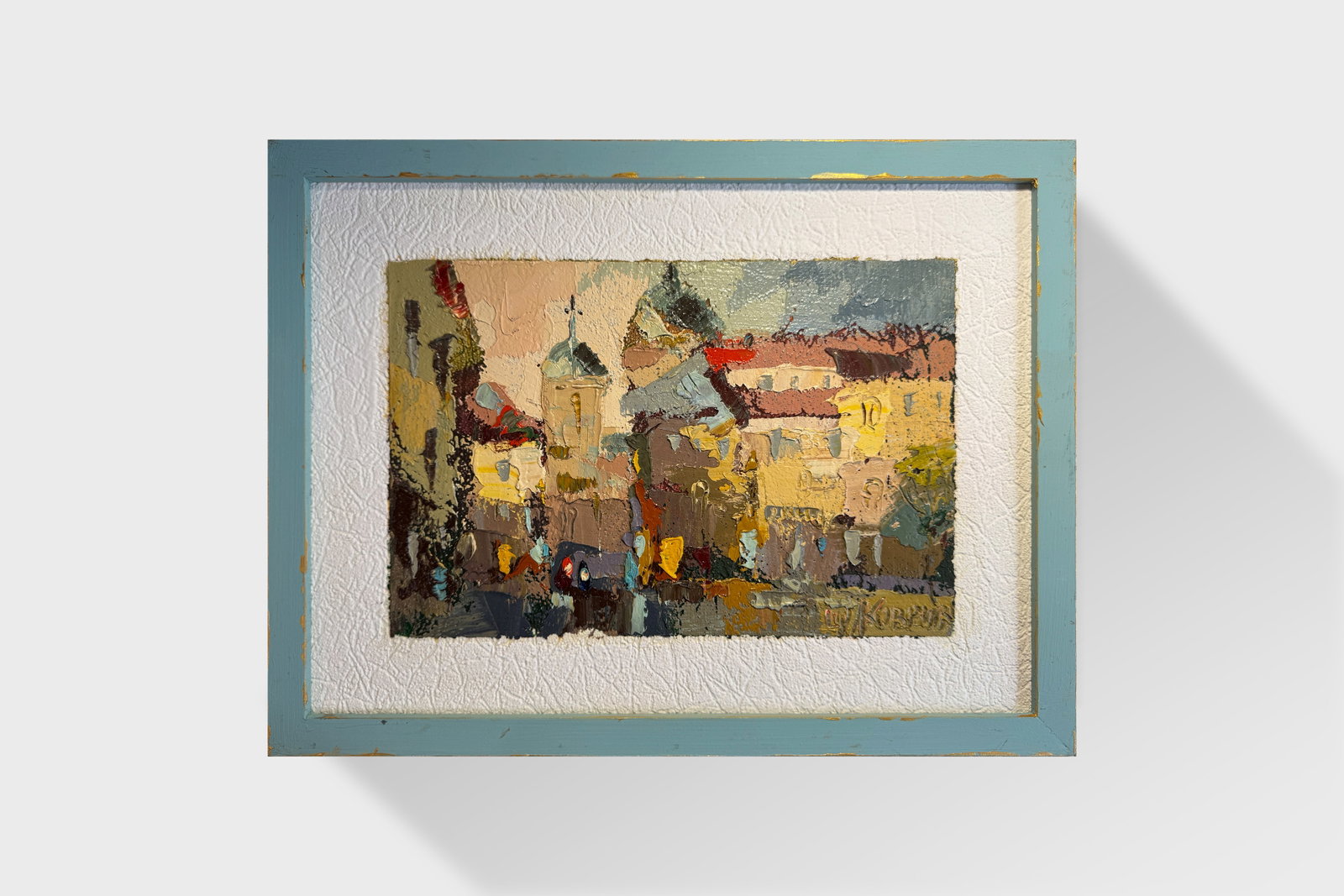 Oil painting with frame Lviv market square K. Leonid - 7