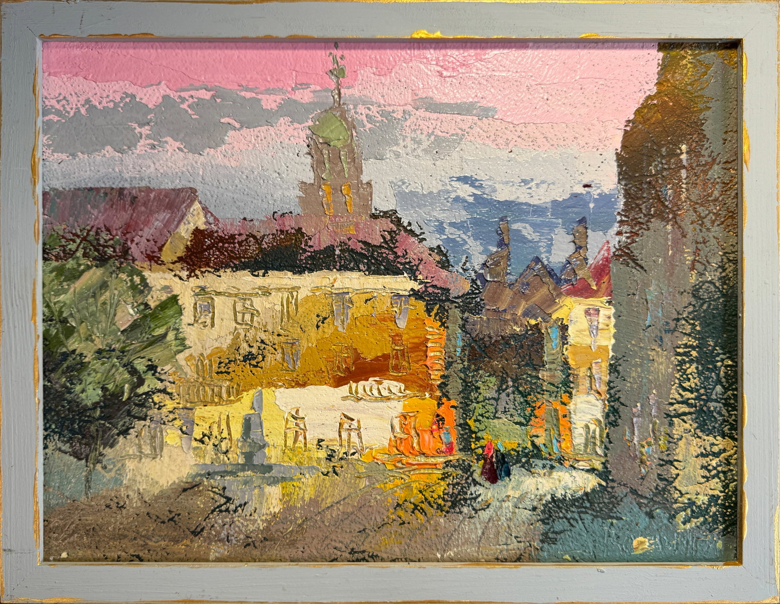 Oil painting with frame Lviv market square K. Leonid: 128KK Painter: K. Leonid S?ze: 30x40 cm/ 11.81x15.74 inches Components: oil, acrylic, vinyl, fiberboard Original painting CONDITION: exellent ERA:2018 ARTIST: Born in the village of Ostrov, what a bea