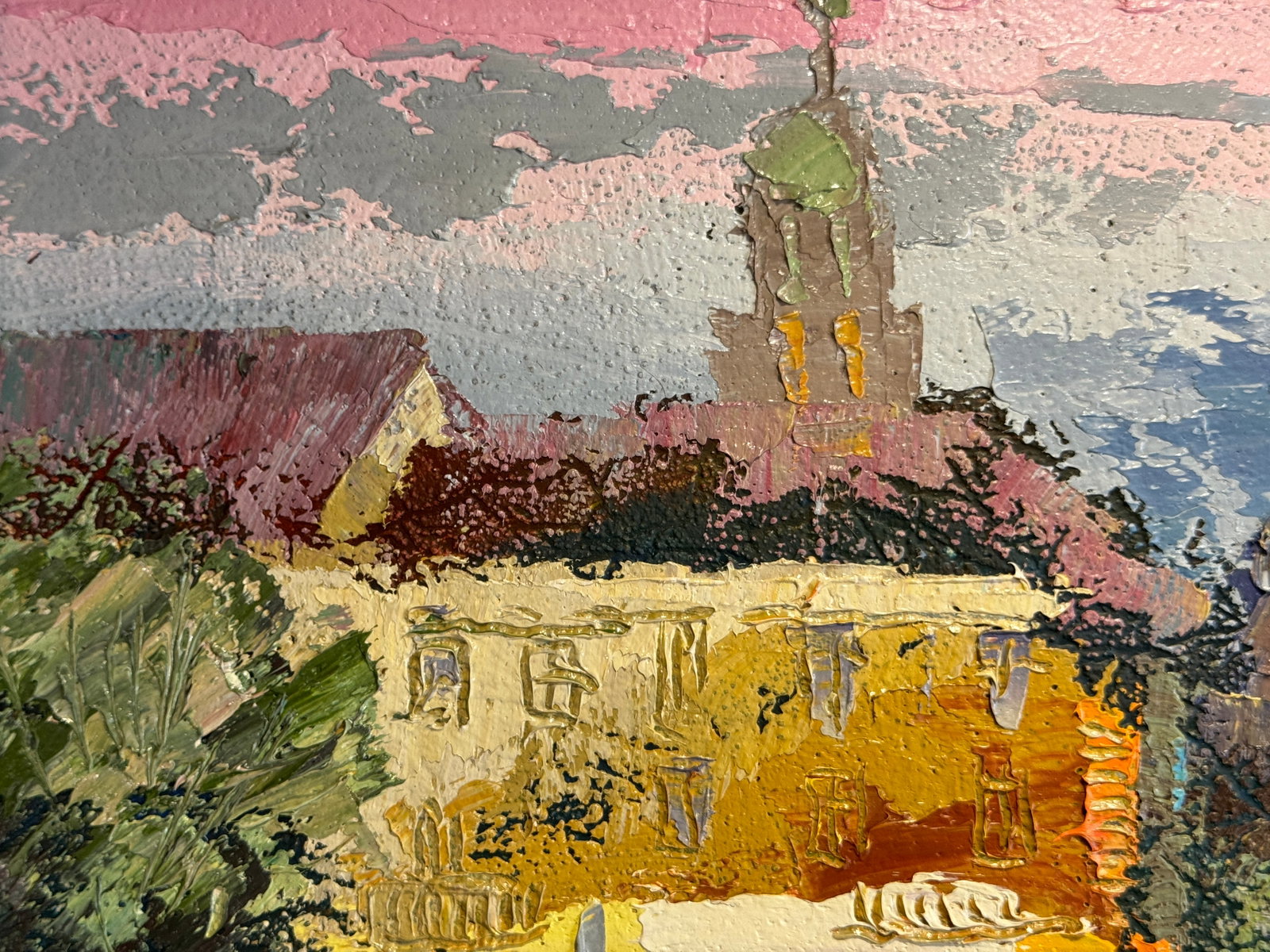 Oil painting with frame Lviv market square K. Leonid - 2