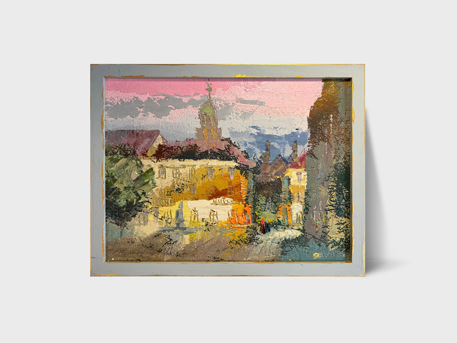 Oil painting with frame Lviv market square K. Leonid - 8