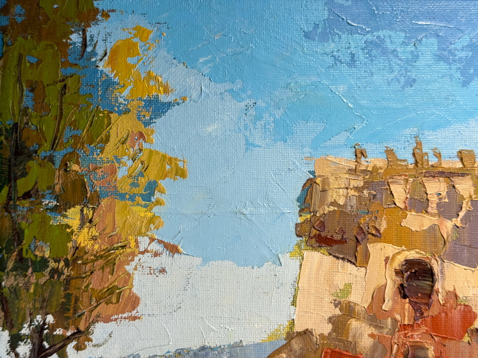 Oil painting with frame Round Tower (Ostroh) K. Leonid - 3